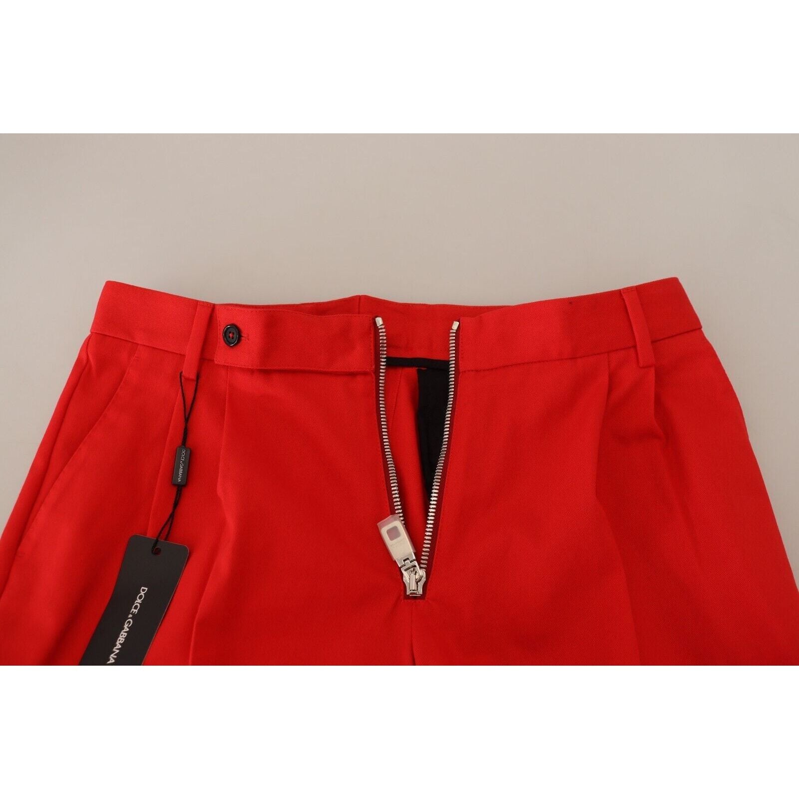 Dolce & Gabbana Red Cotton Pants Stunning Mainline Elegance