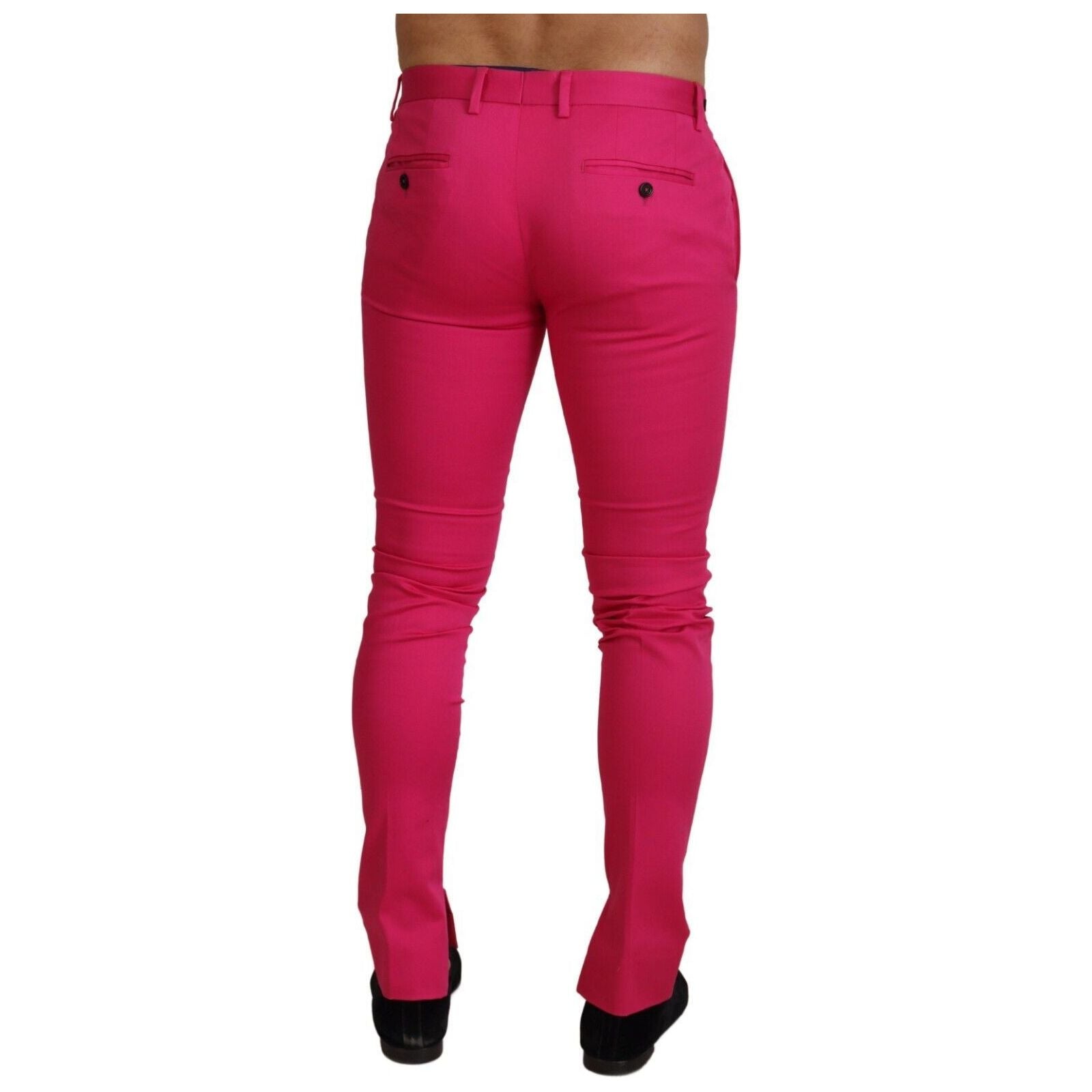 Dolce & Gabbana Chic Pink Cotton Blend Trousers - Luxury Style