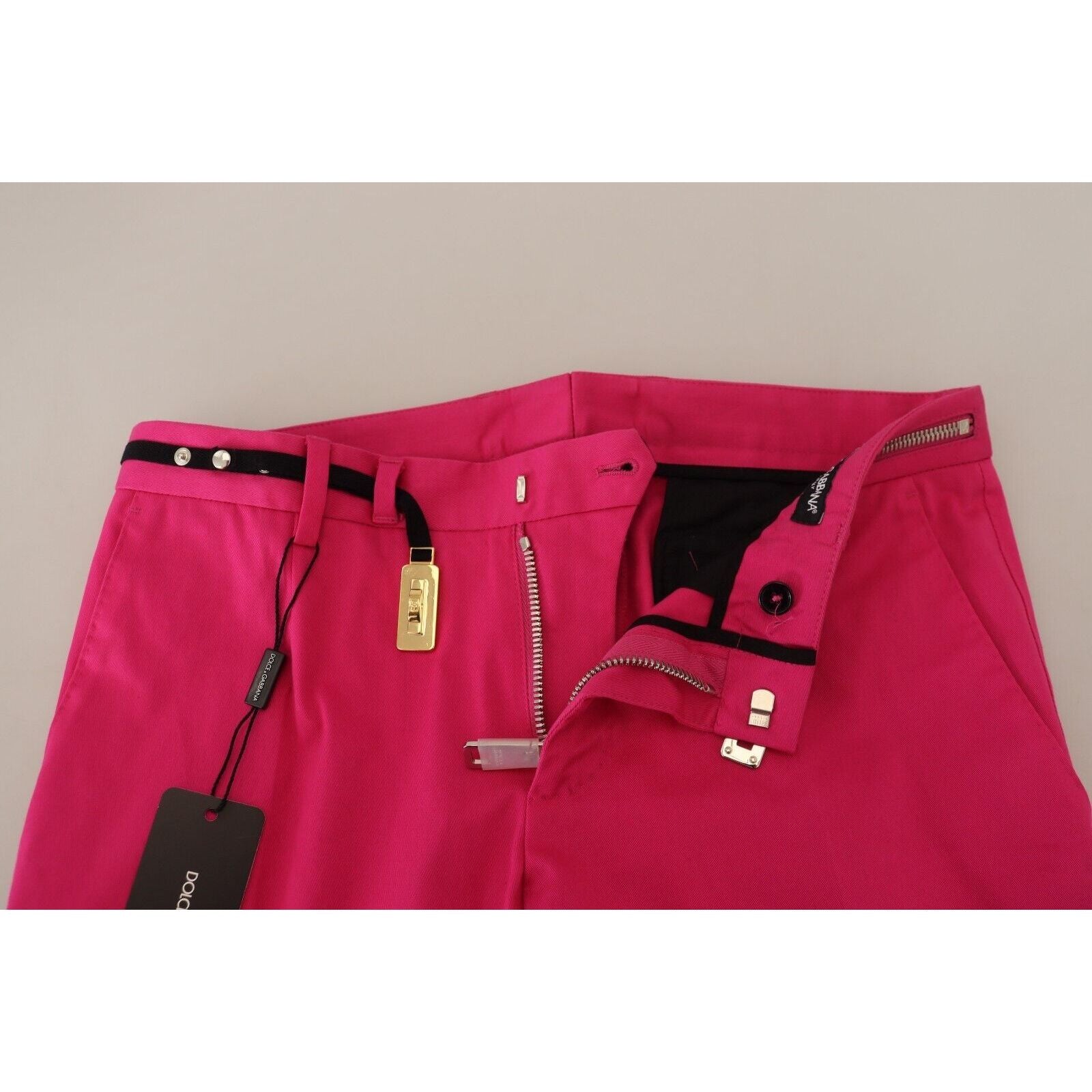 Dolce & Gabbana Chic Pink Cotton Blend Trousers - Luxury Style