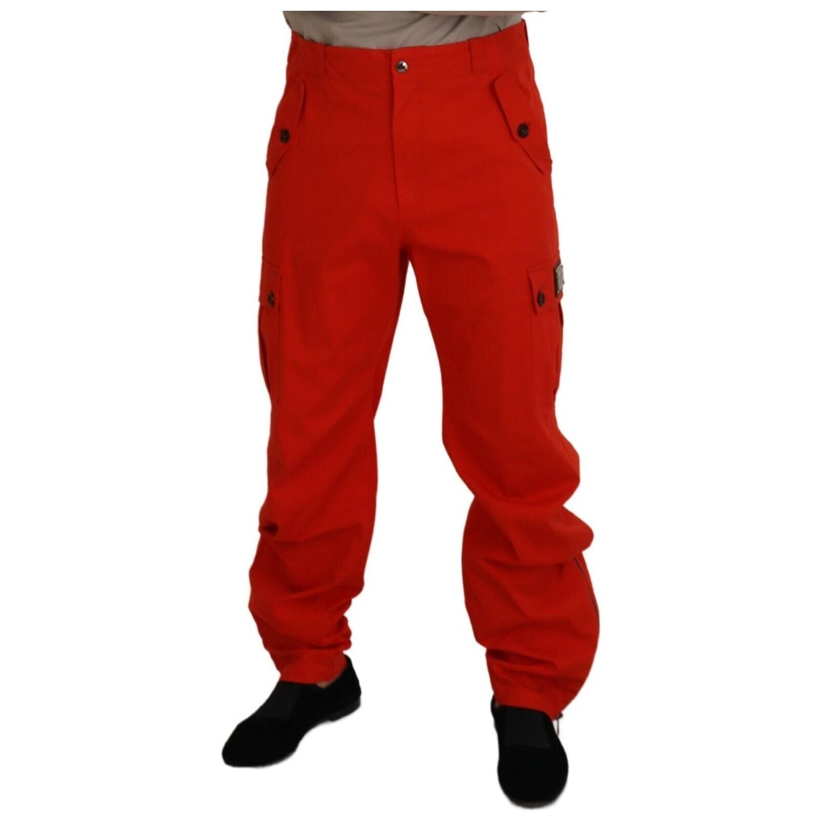 Dolce & Gabbana Elegant Red Cotton Blend Trousers