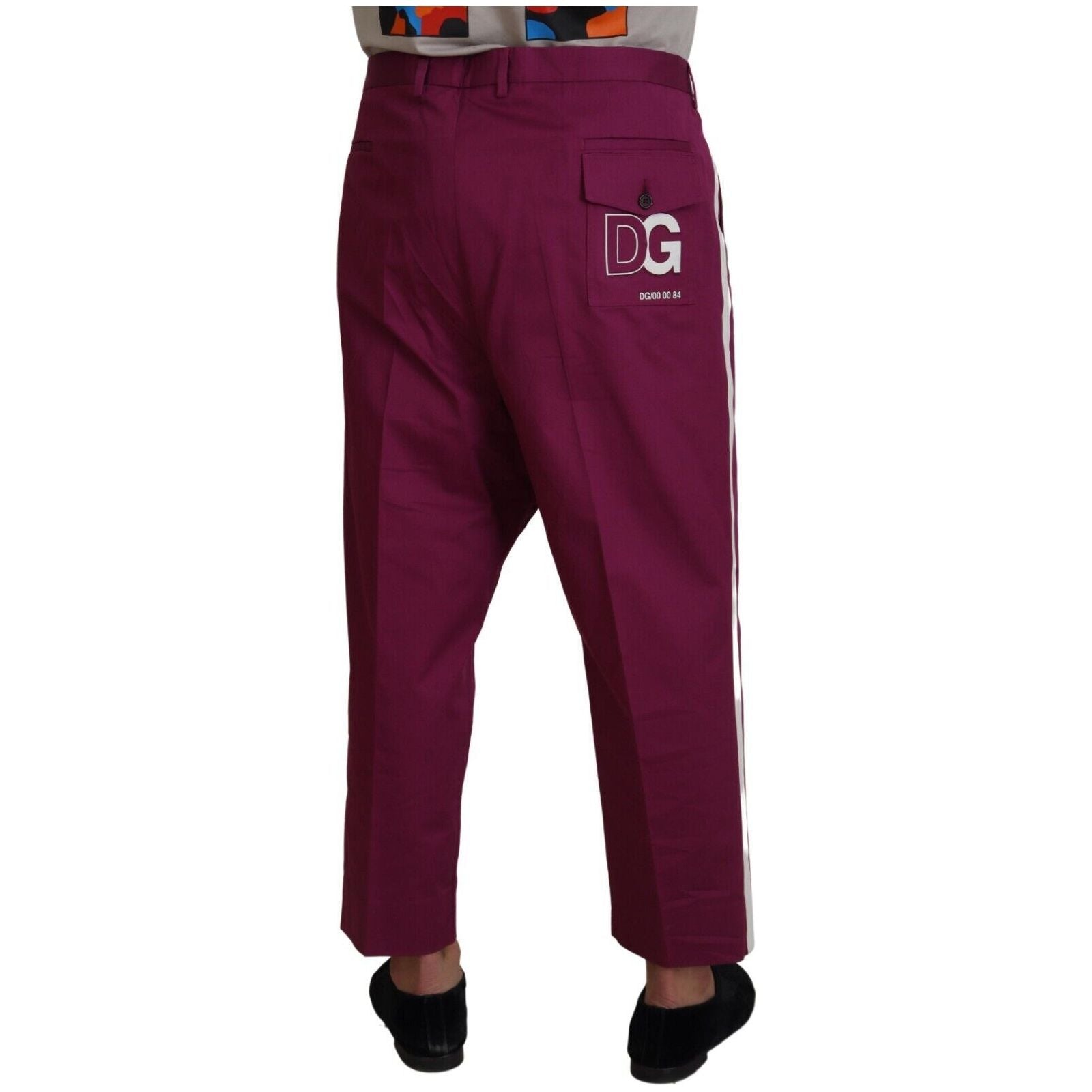 Dolce & Gabbana Magenta Cotton Stretch Pants