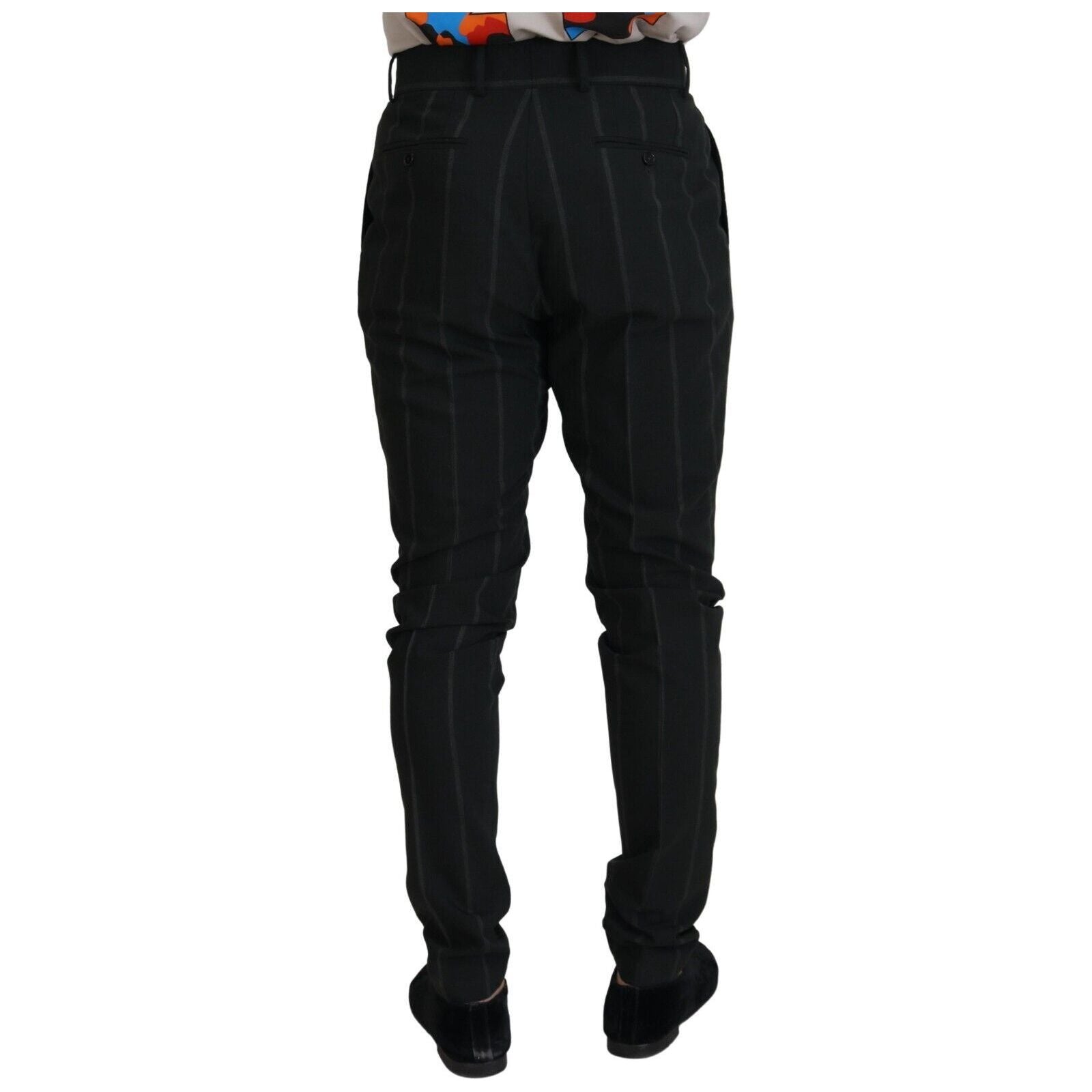 Dolce & Gabbana Black Wool Tailored Trousers for Sophistication