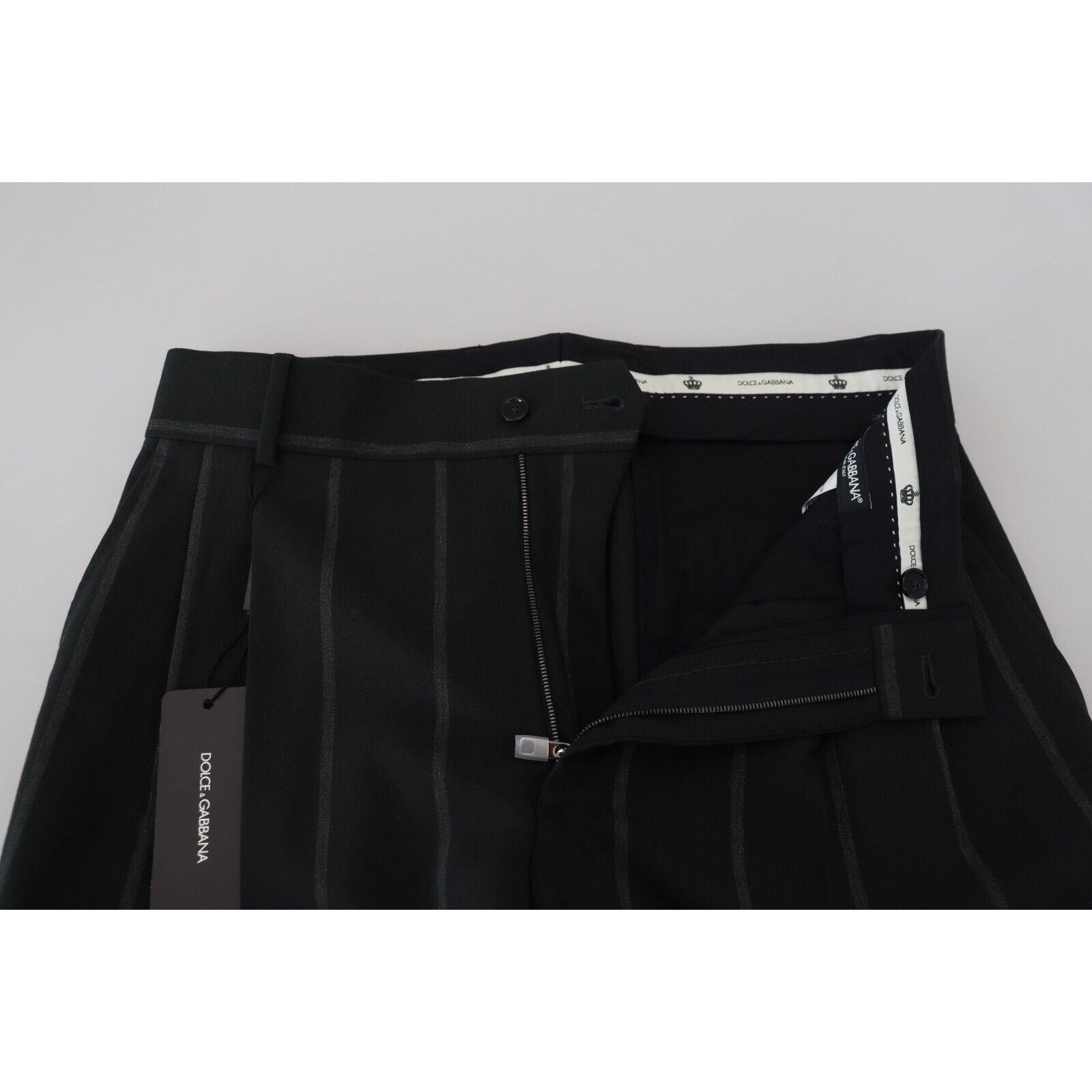 Dolce & Gabbana Black Wool Tailored Trousers for Sophistication