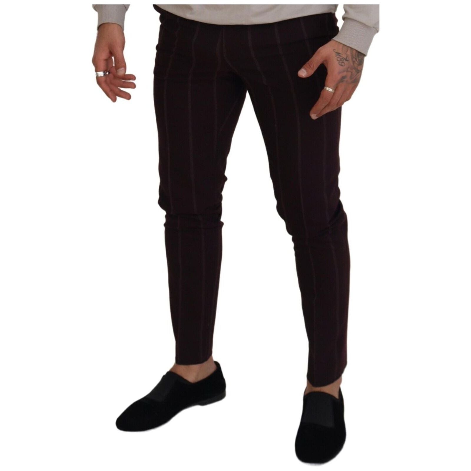 Dolce & Gabbana Brown Wool Blend Trousers for Sophistication