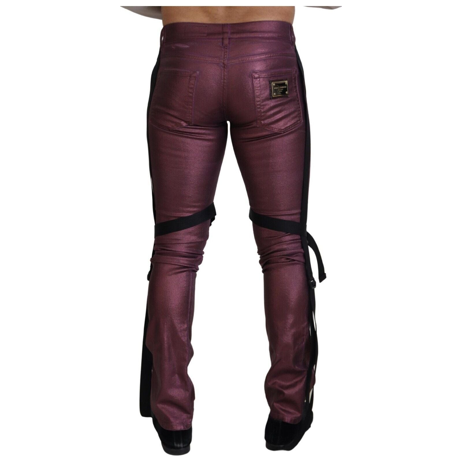 Dolce & Gabbana Magenta Cotton Trousers for Sophistication