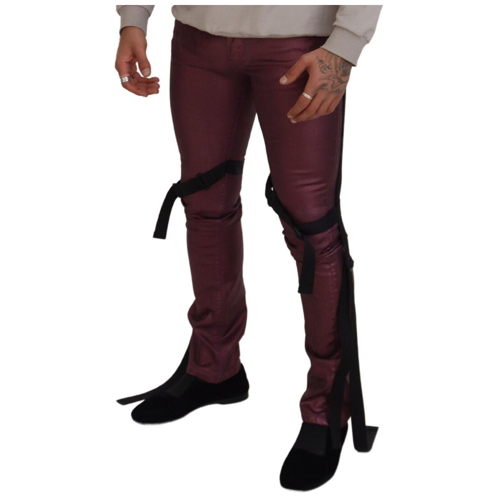 Dolce & Gabbana Magenta Cotton Trousers for Sophistication