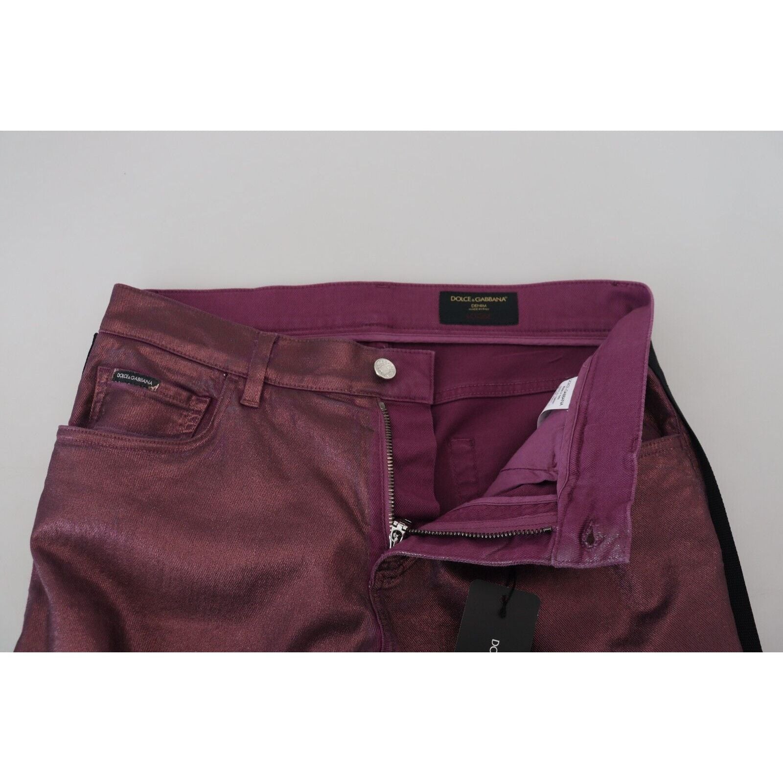 Dolce & Gabbana Magenta Cotton Trousers for Sophistication