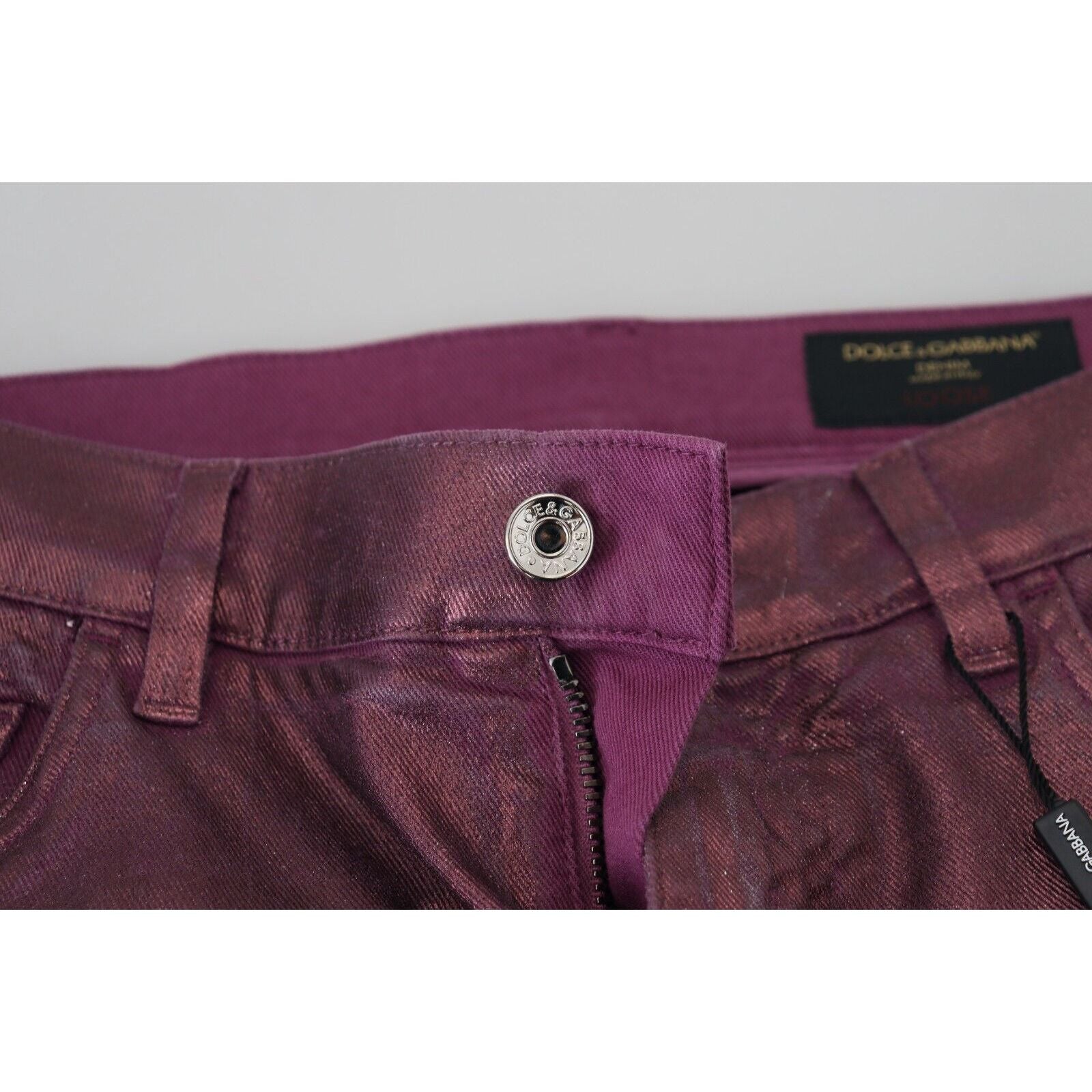 Dolce & Gabbana Magenta Cotton Trousers for Sophistication