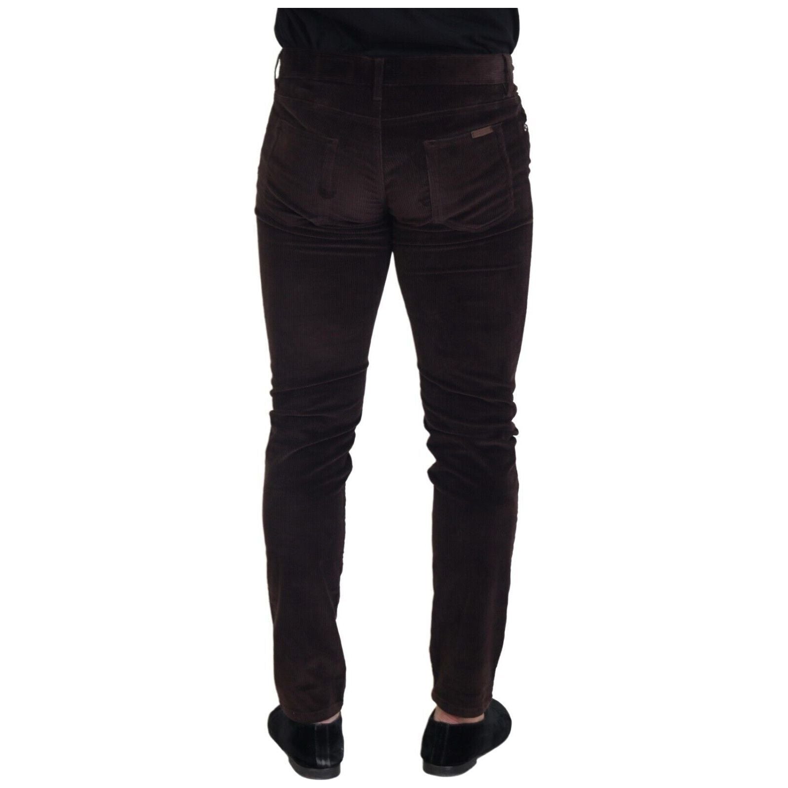 Dolce & Gabbana Elegant Brown Silk Blend Trousers