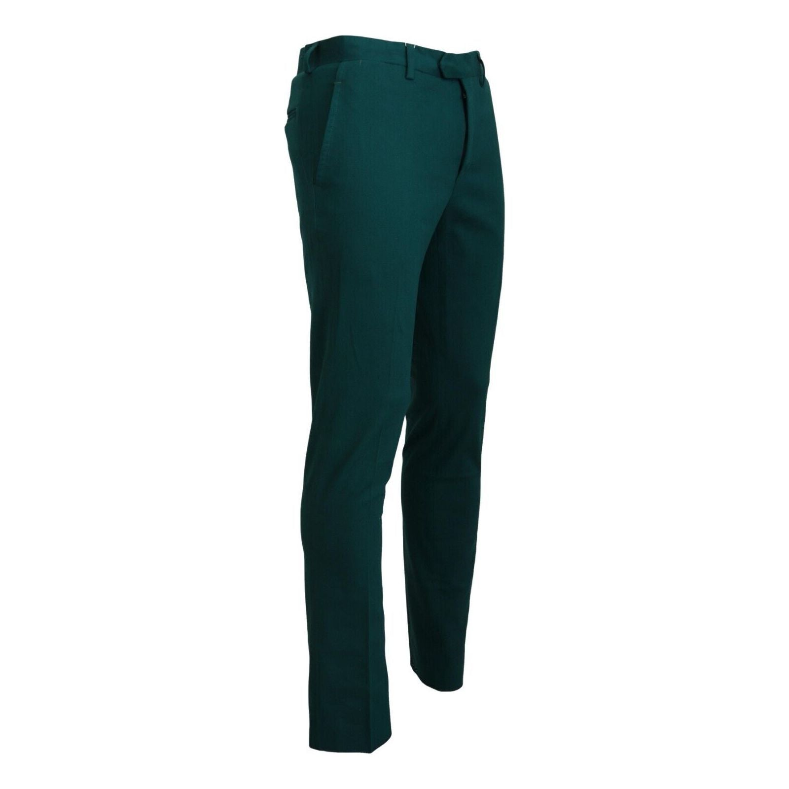 BENCIVENGA Green Pure Cotton Tailored Trousers