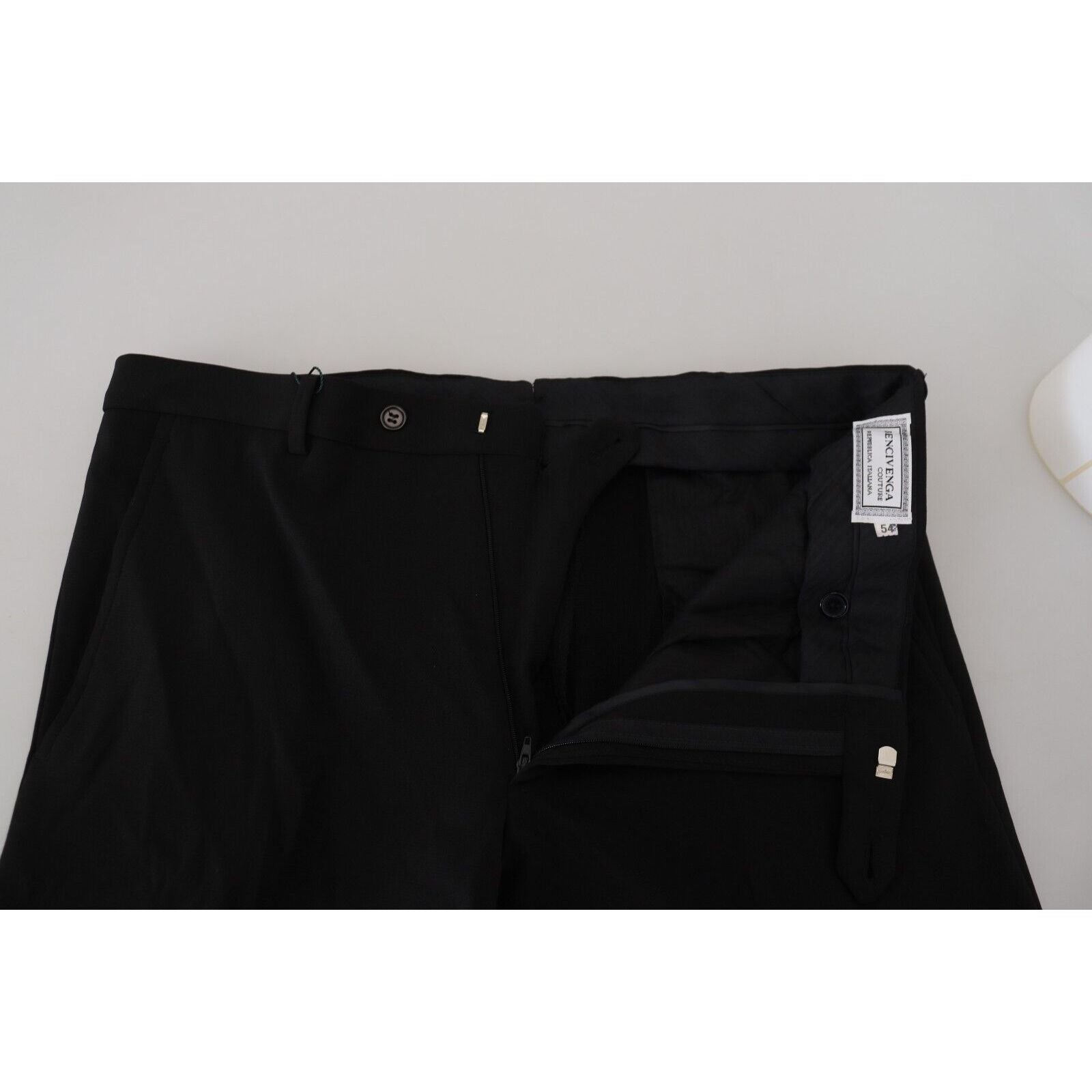 BENCIVENGA Black Wool MainLine Trousers for Timeless Style