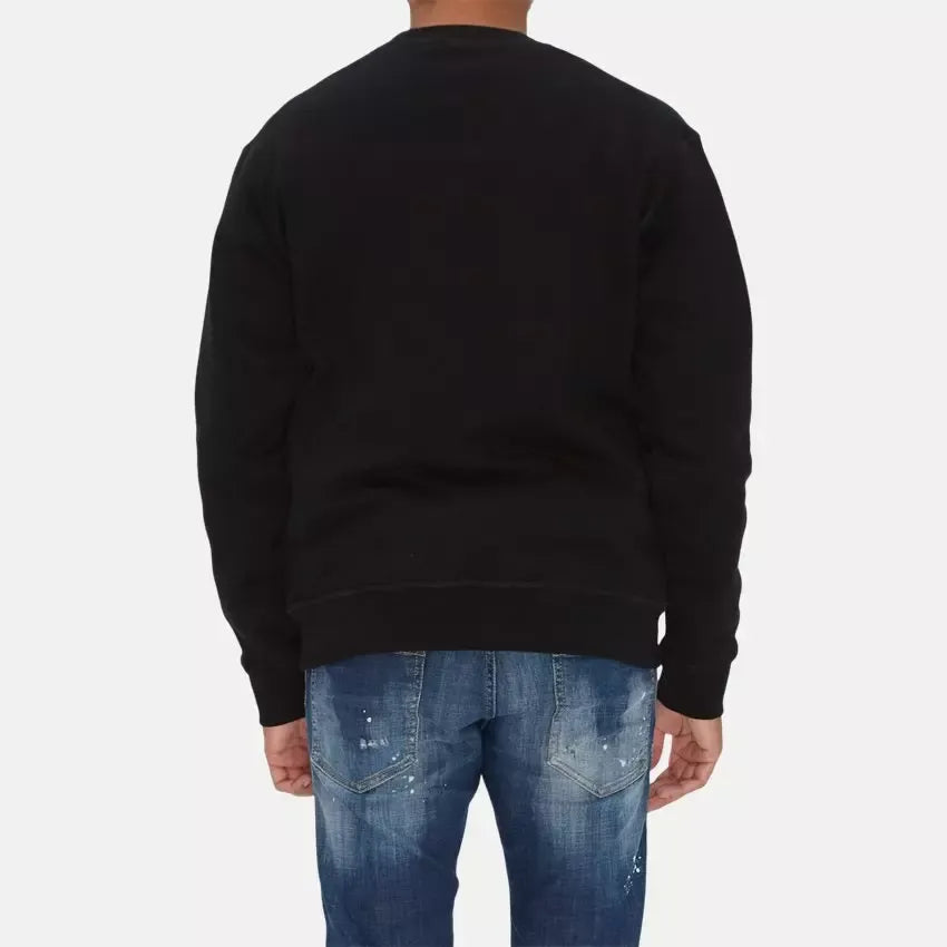 Dsquared² Black Cotton Logo Sweatshirt for Effortless Elegance
