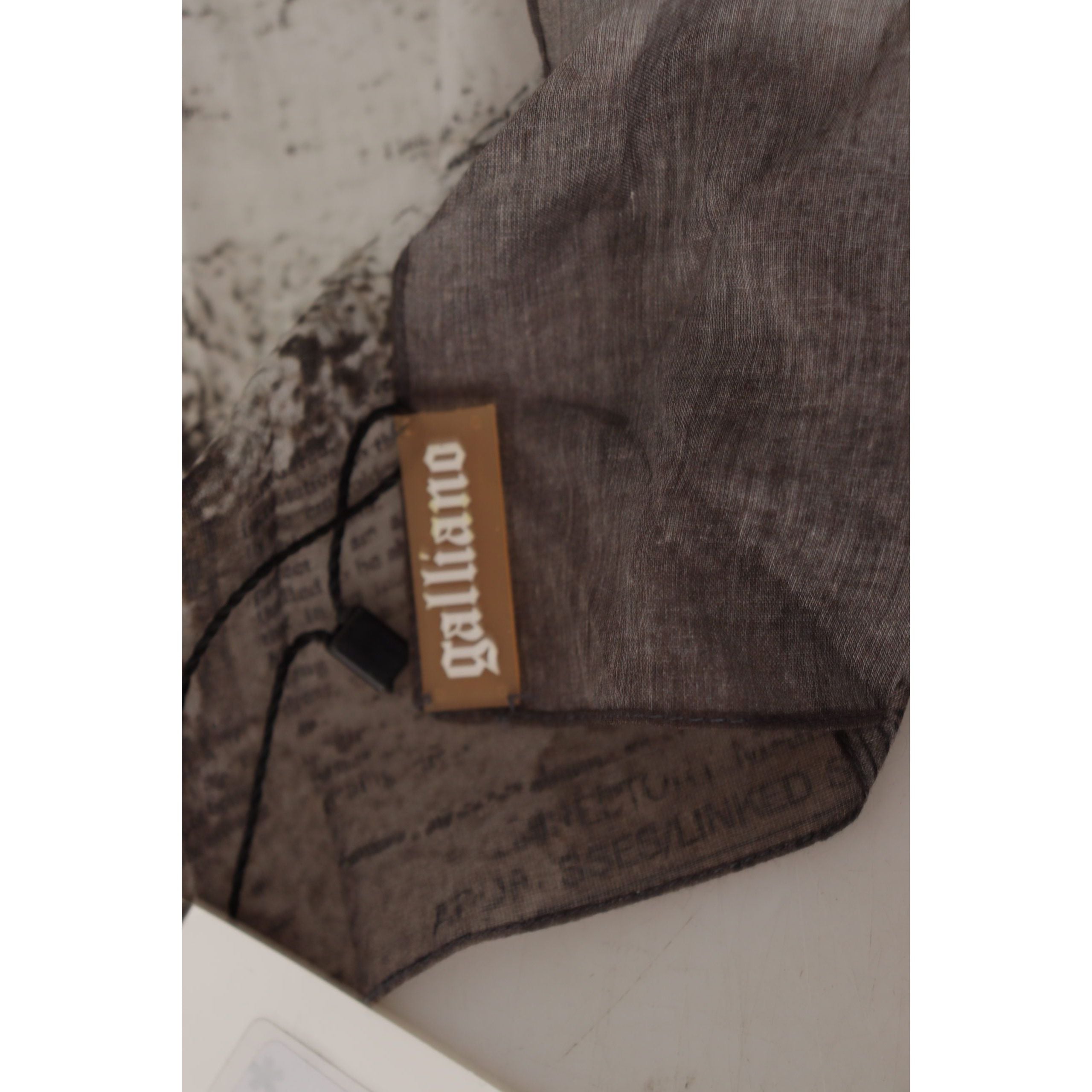 John Galliano Black Cotton Scarf Accessory