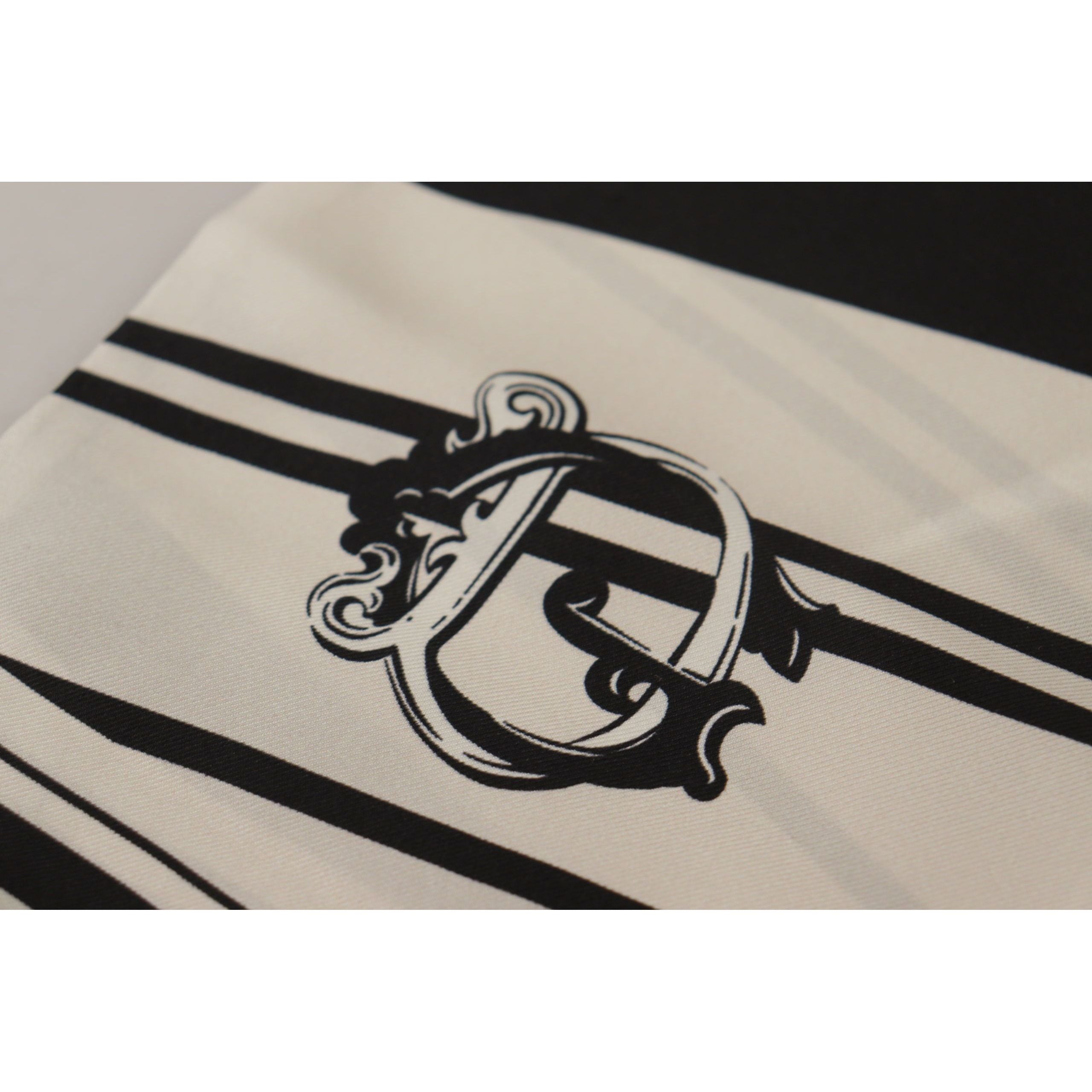 Dolce & Gabbana Black Silk Scarf - Elegant Classic Stripe