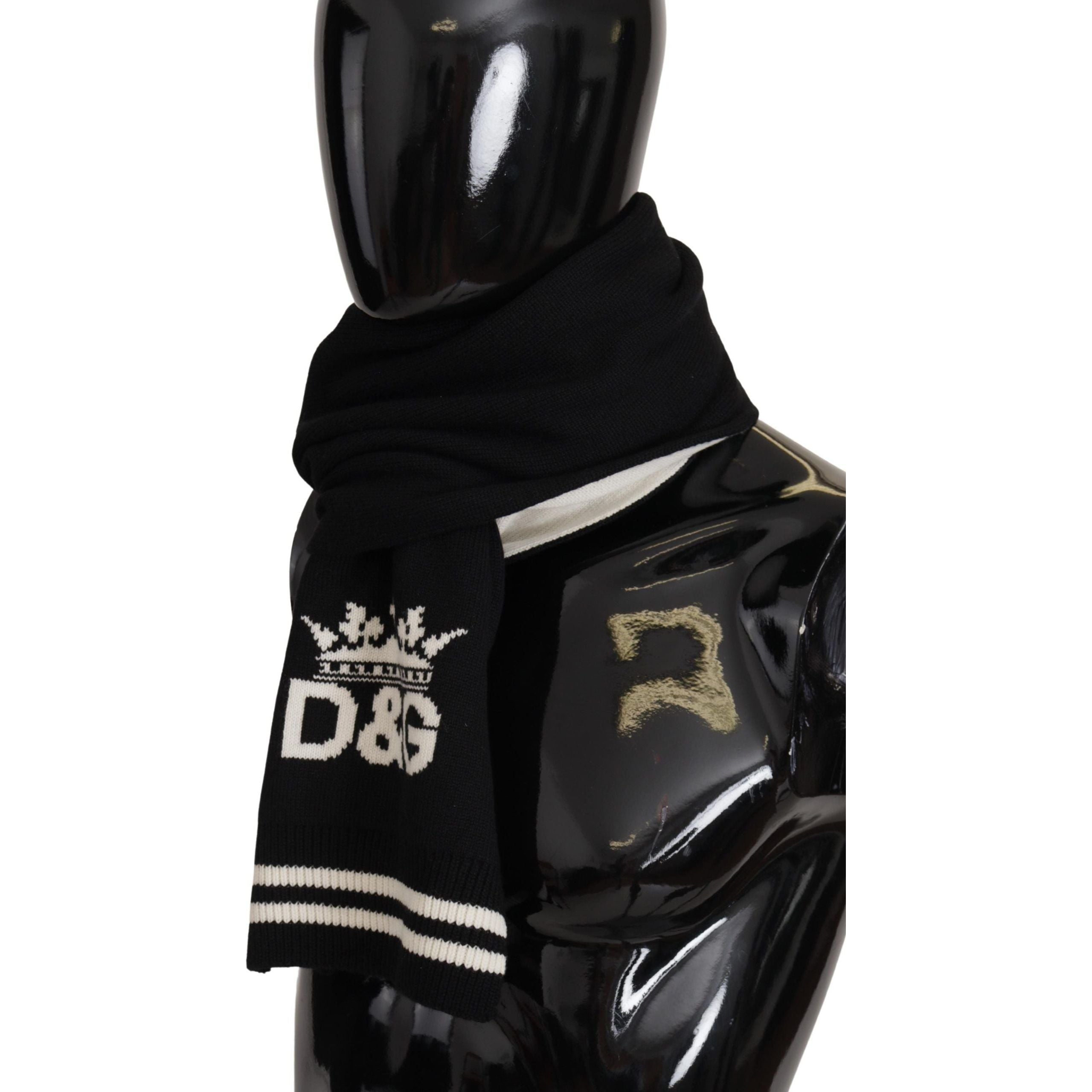 Dolce & Gabbana Black Cashmere Scarf Wrap for Luxury Style
