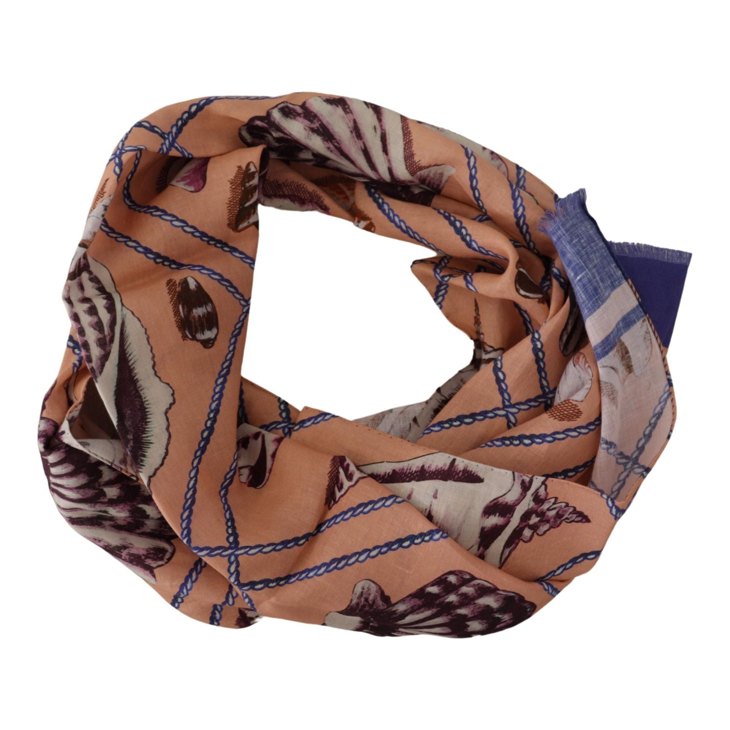 Dolce & Gabbana Multicolor Linen Seashell Scarf