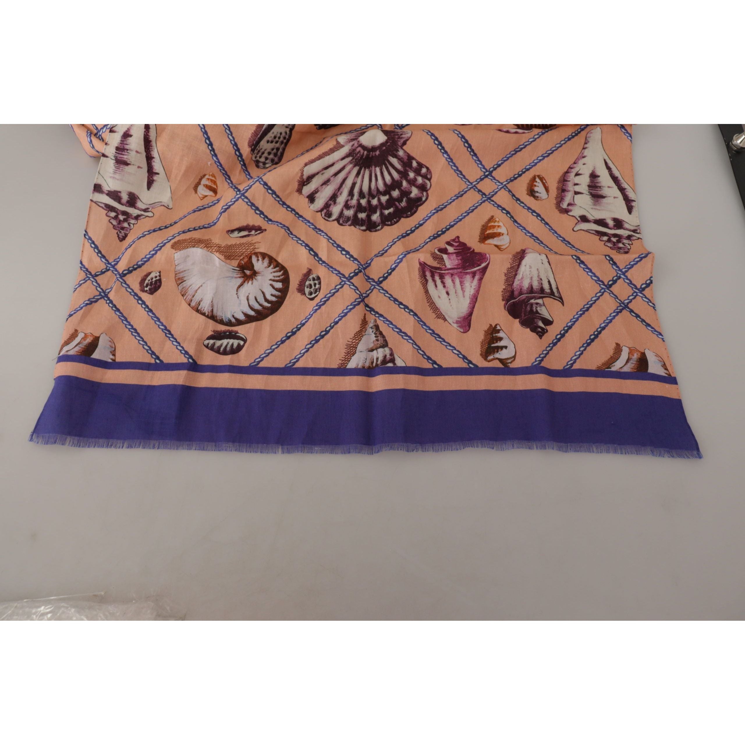 Dolce & Gabbana Multicolor Linen Seashell Scarf