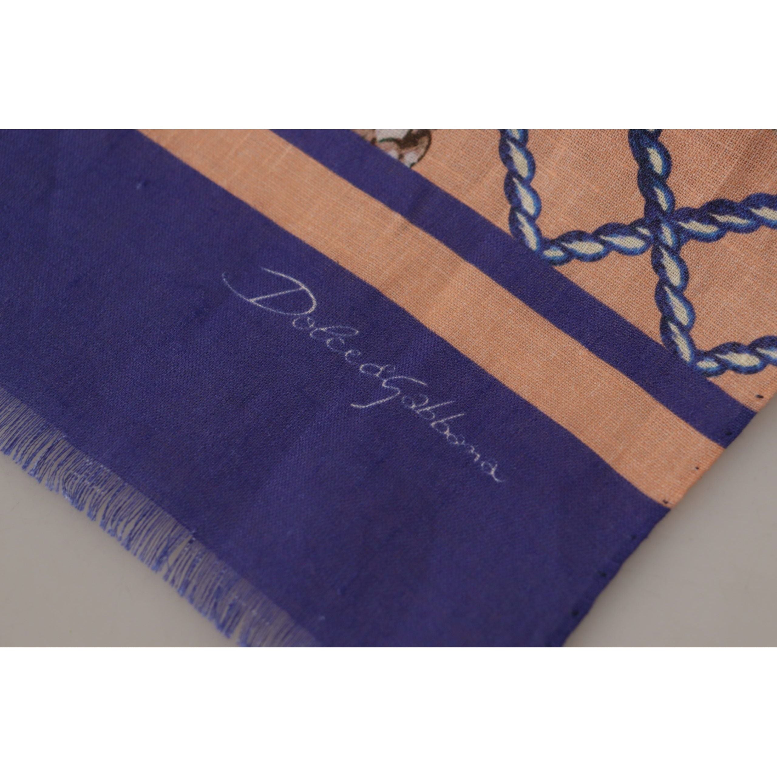 Dolce & Gabbana Multicolor Linen Seashell Scarf
