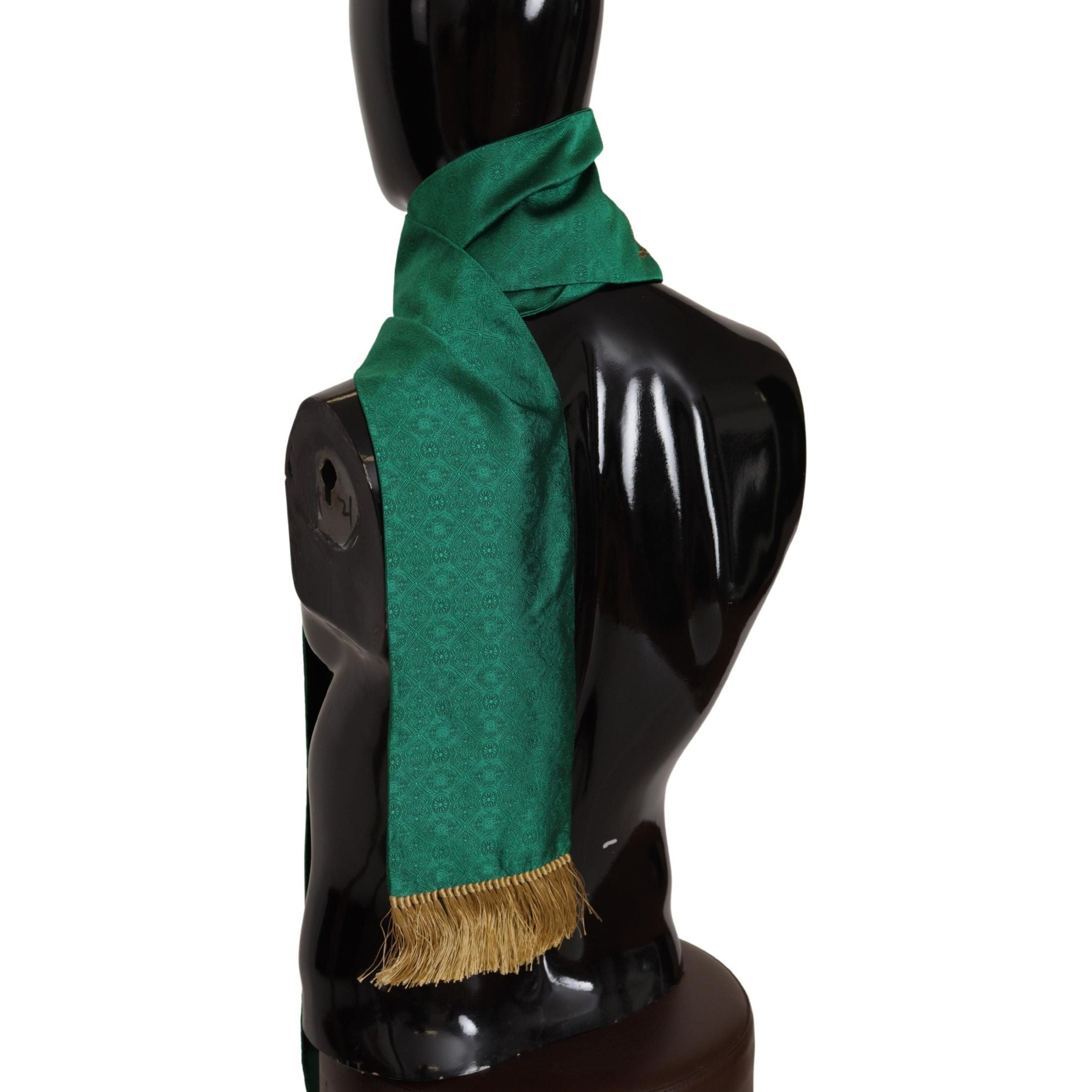 Dolce & Gabbana Green Silk Blend Scarf
