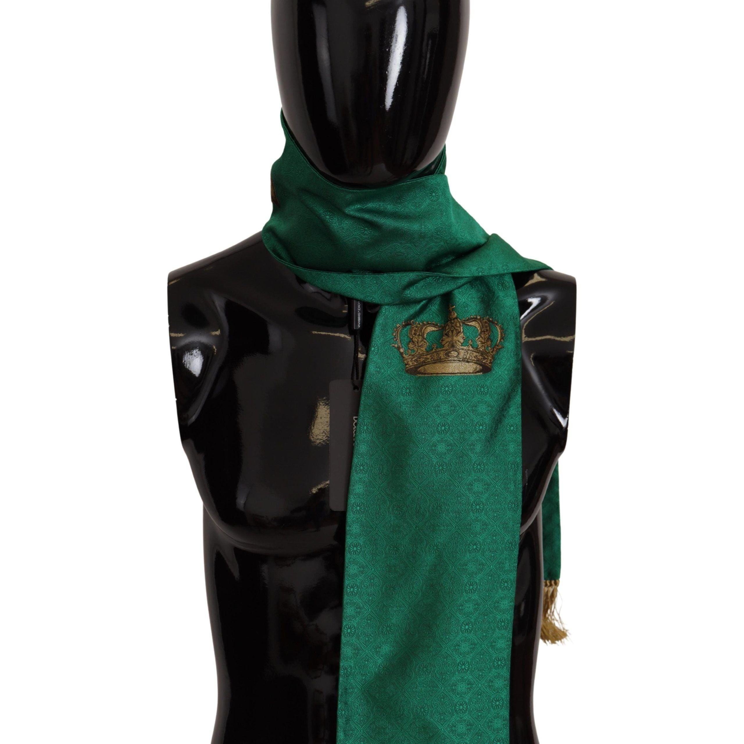 Dolce & Gabbana Green Silk Blend Scarf