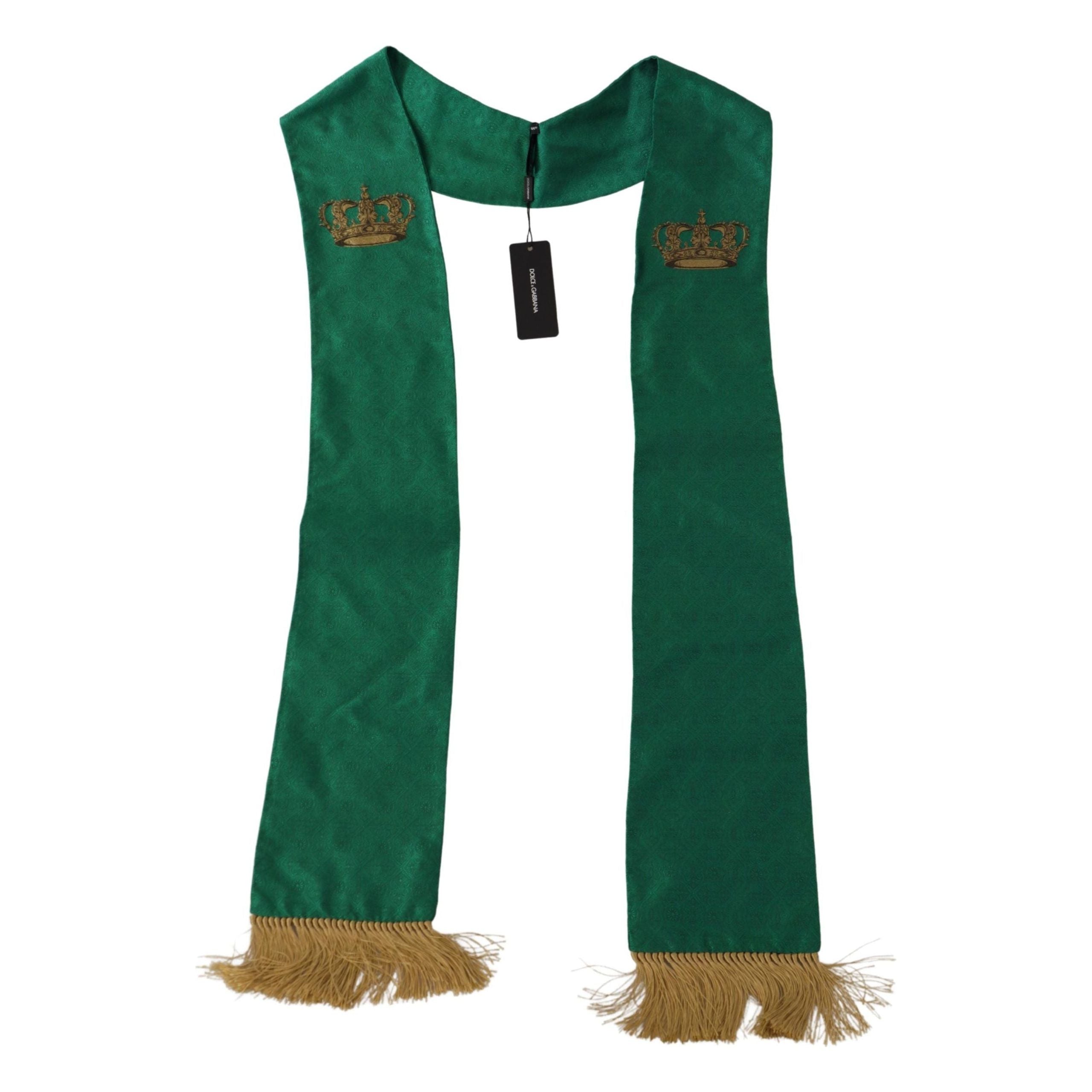 Dolce & Gabbana Green Silk Blend Scarf