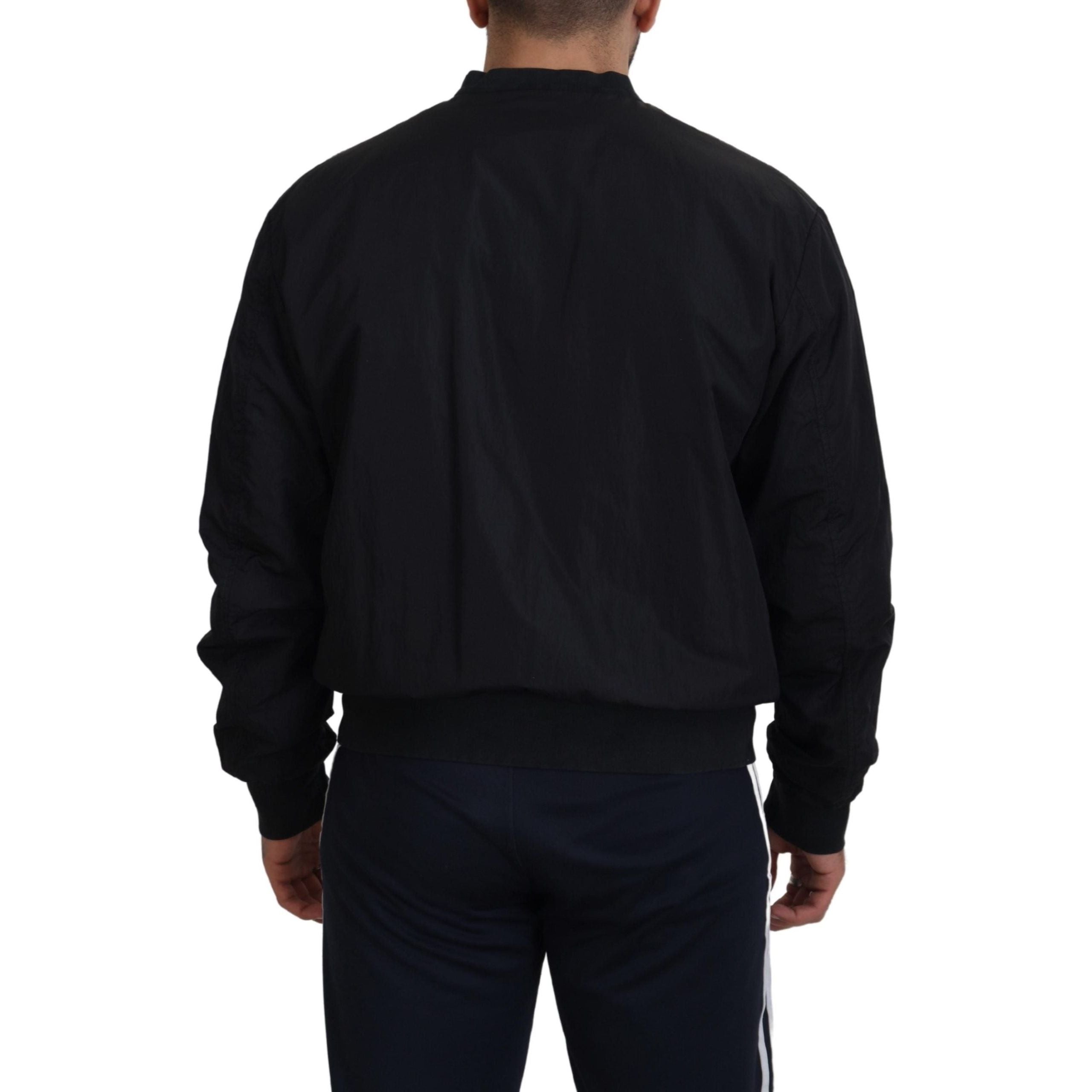 Dolce & Gabbana Black Nylon Bomber Jacket