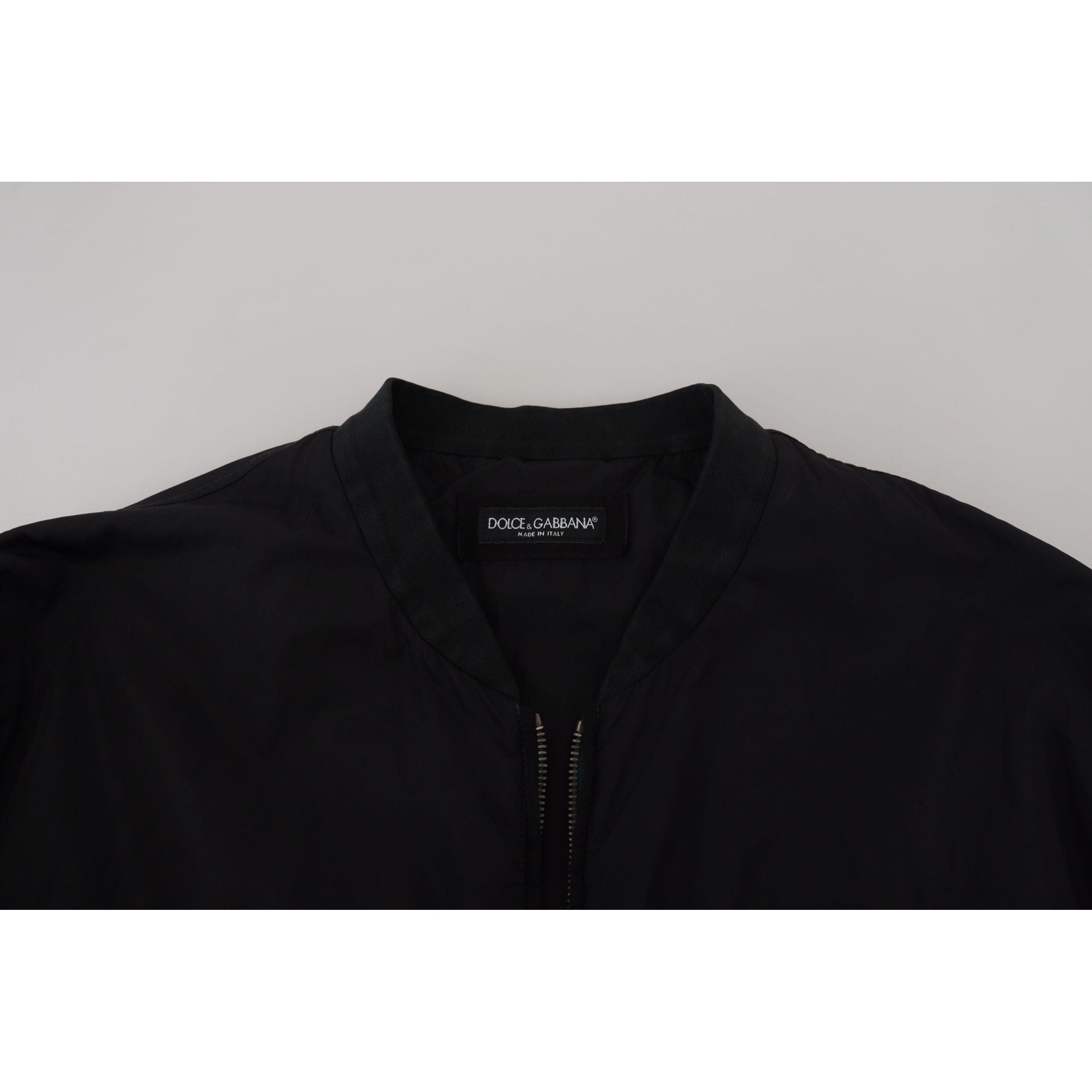 Dolce & Gabbana Black Nylon Bomber Jacket