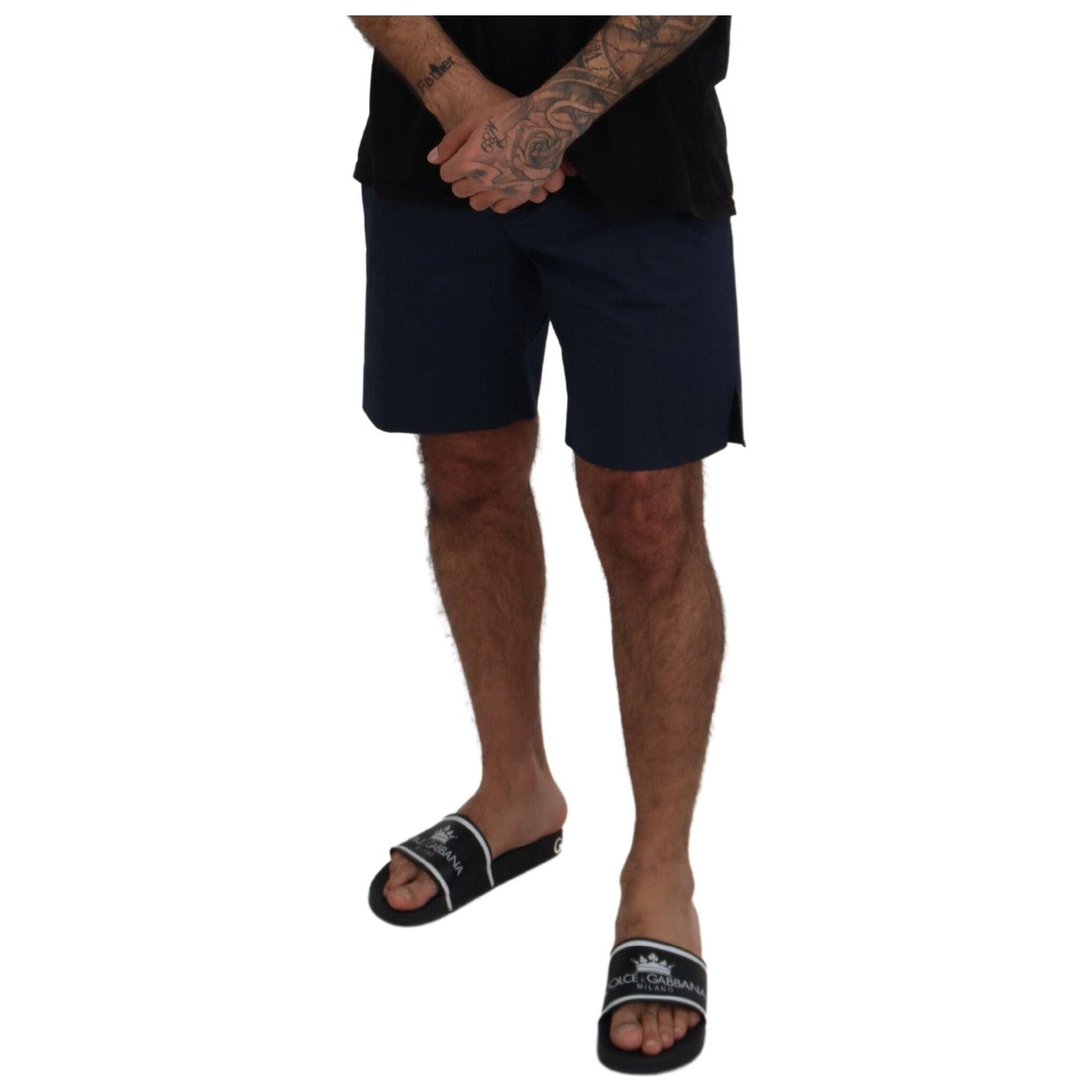 Dolce & Gabbana Blue Cotton Chino Shorts for Sophisticated Style