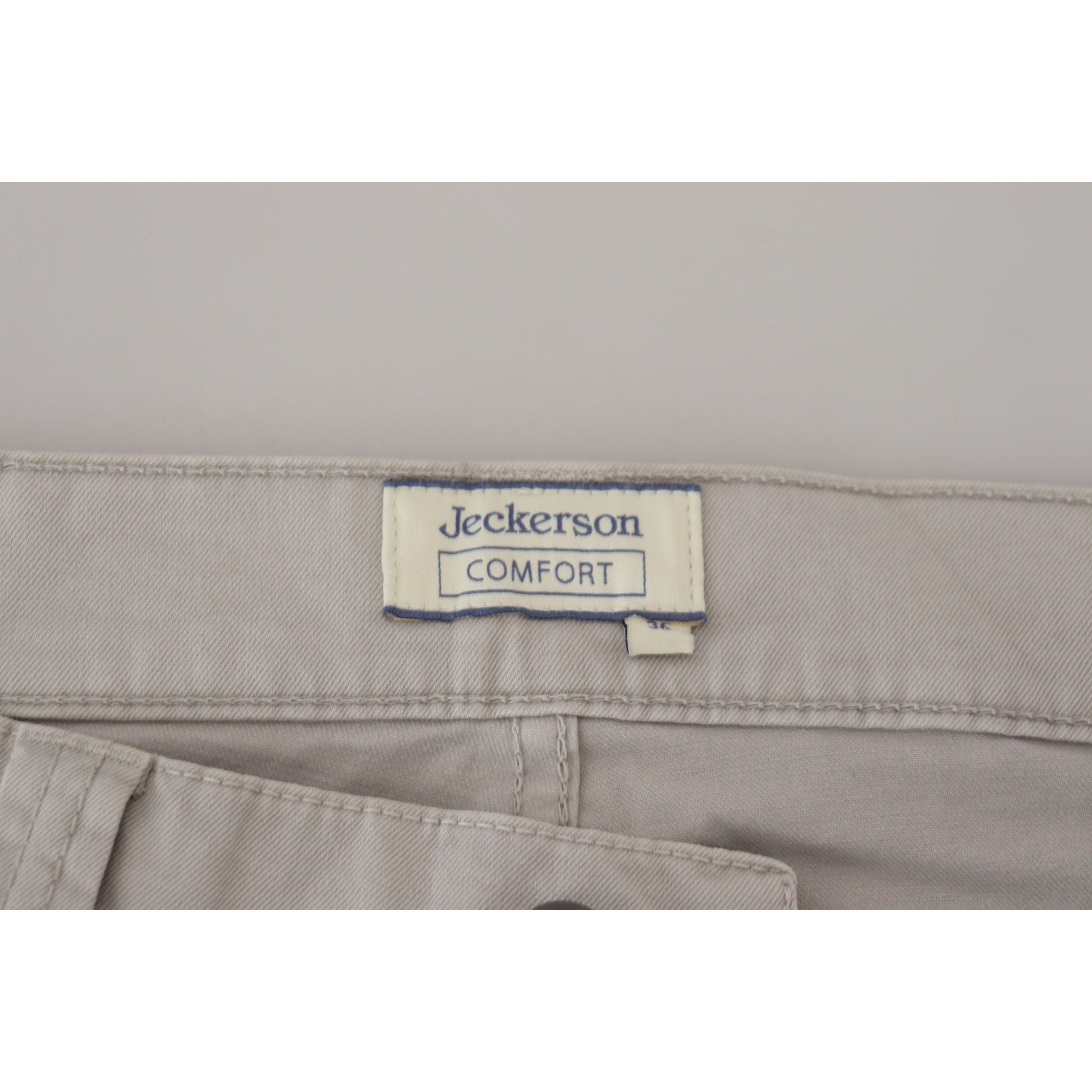 Jeckerson Gray Cotton Blend Pants for Timeless Style