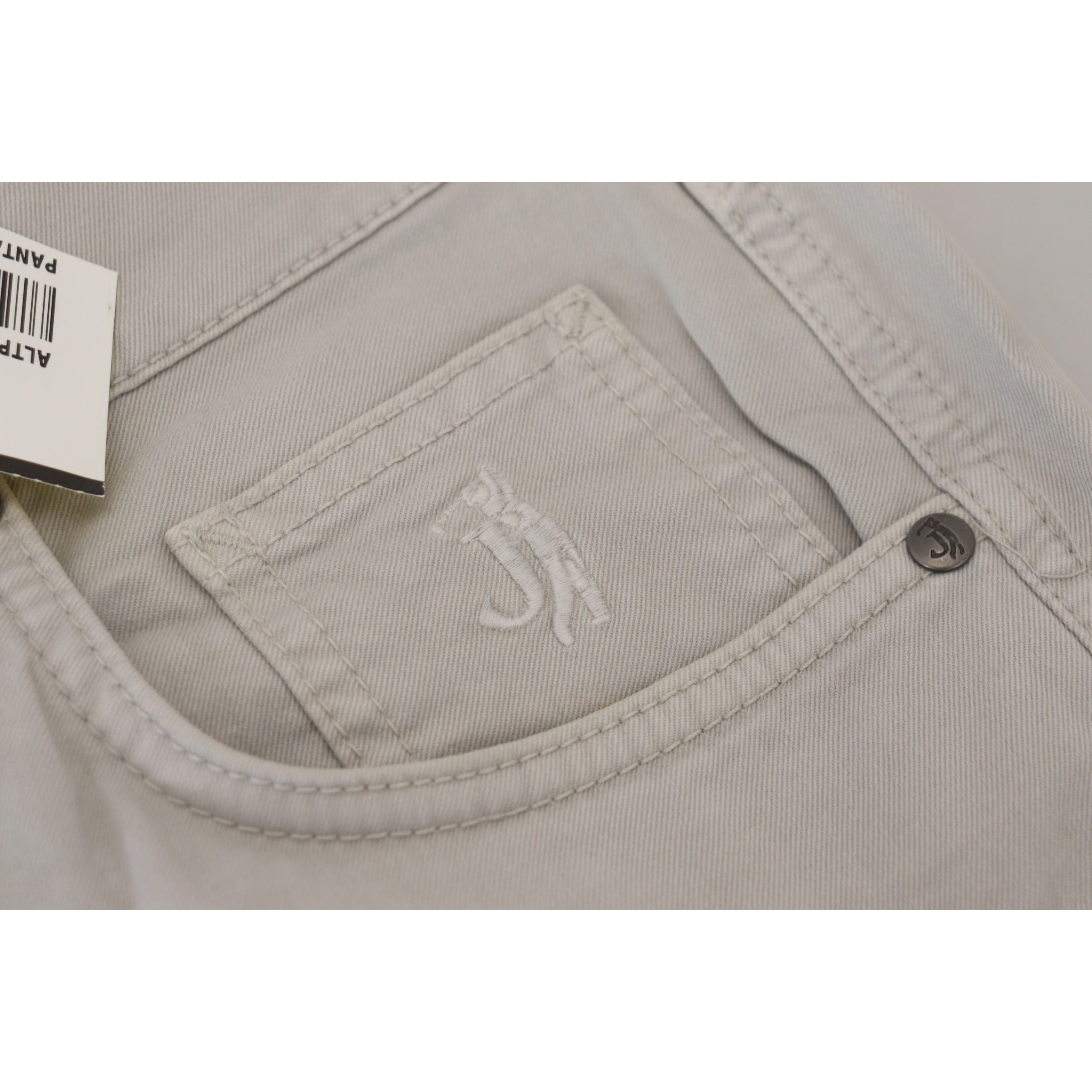 Jeckerson Gray Cotton Blend Pants for Timeless Style