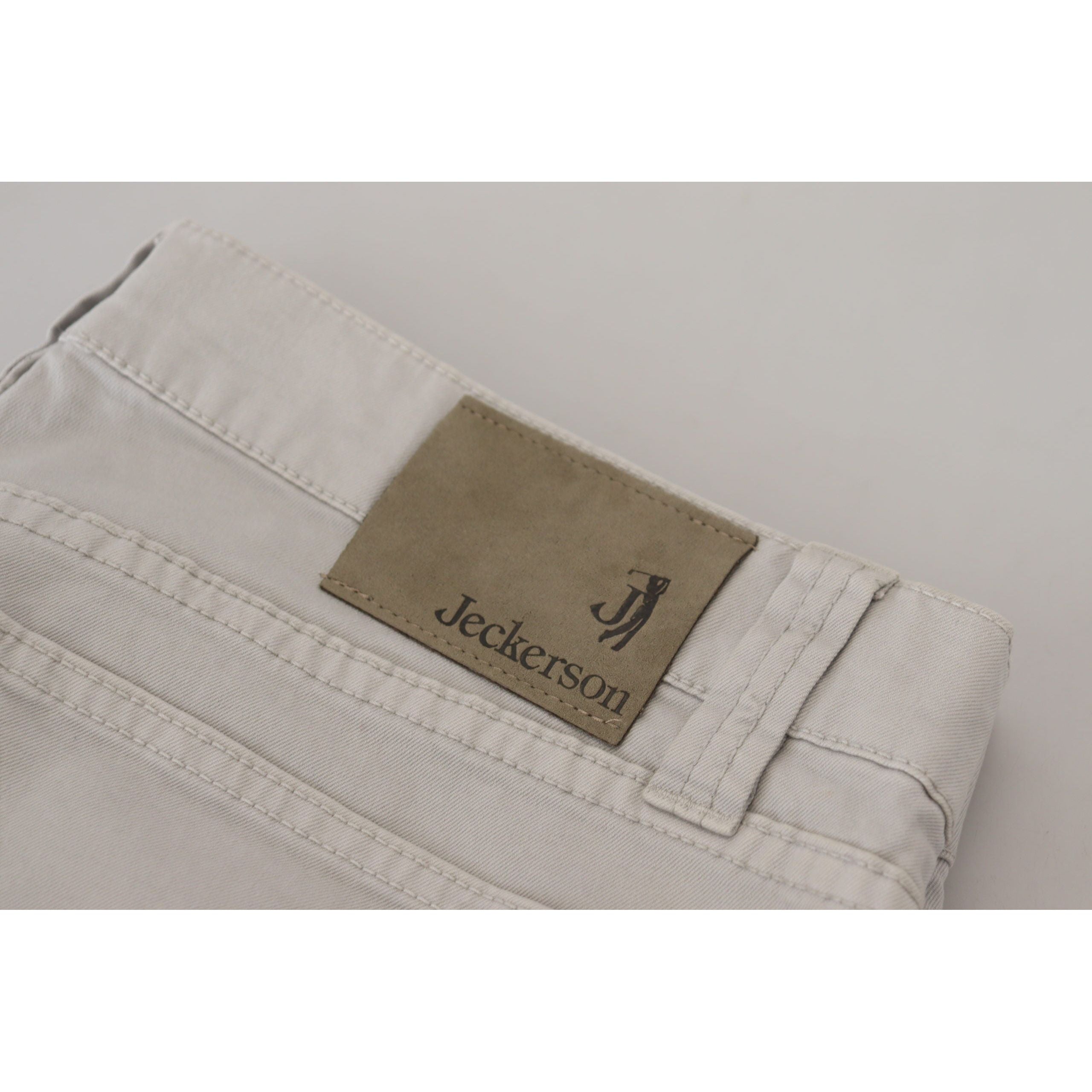 Jeckerson Gray Cotton Blend Pants for Timeless Style