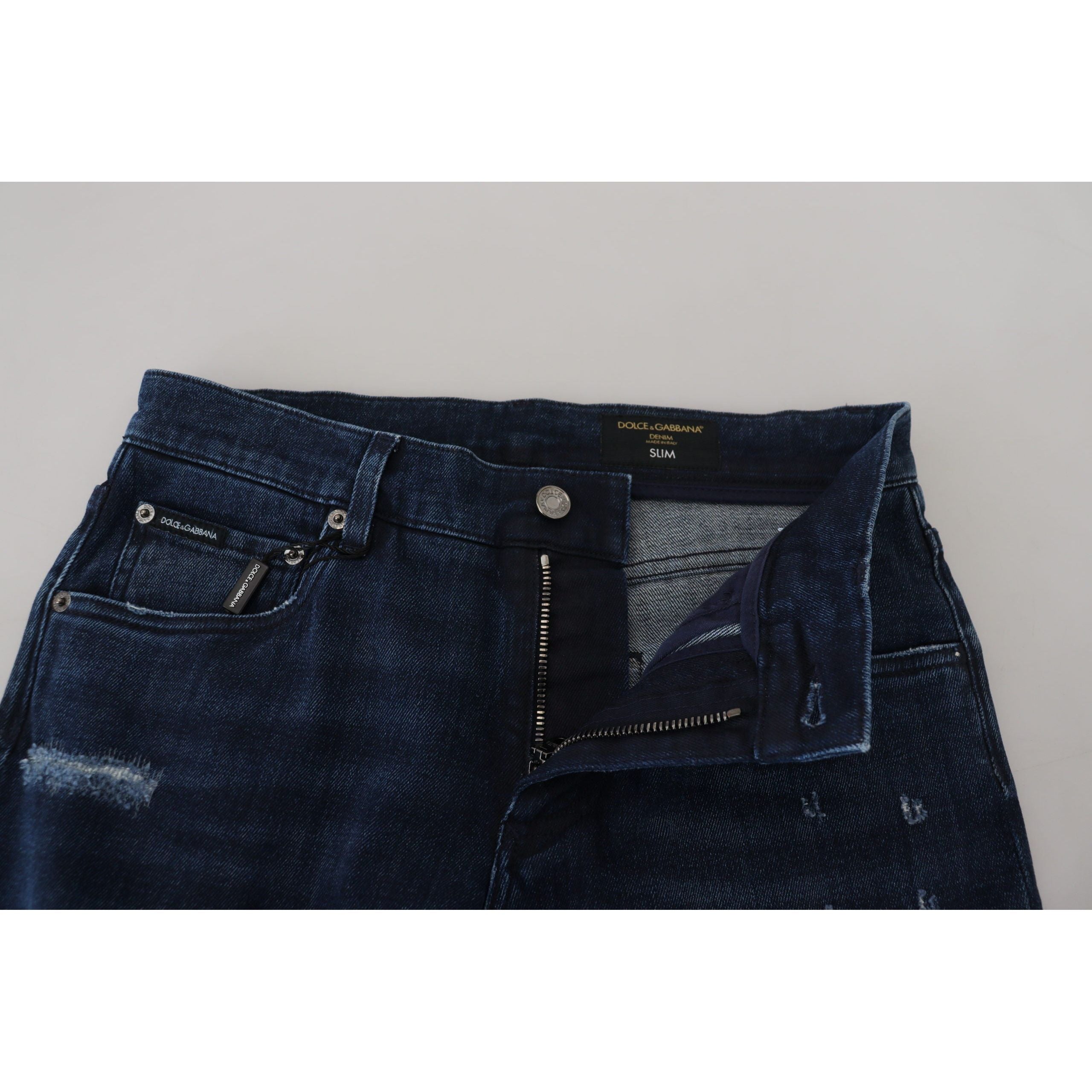 Dolce & Gabbana Blue Cotton Denim Jeans for Elegance