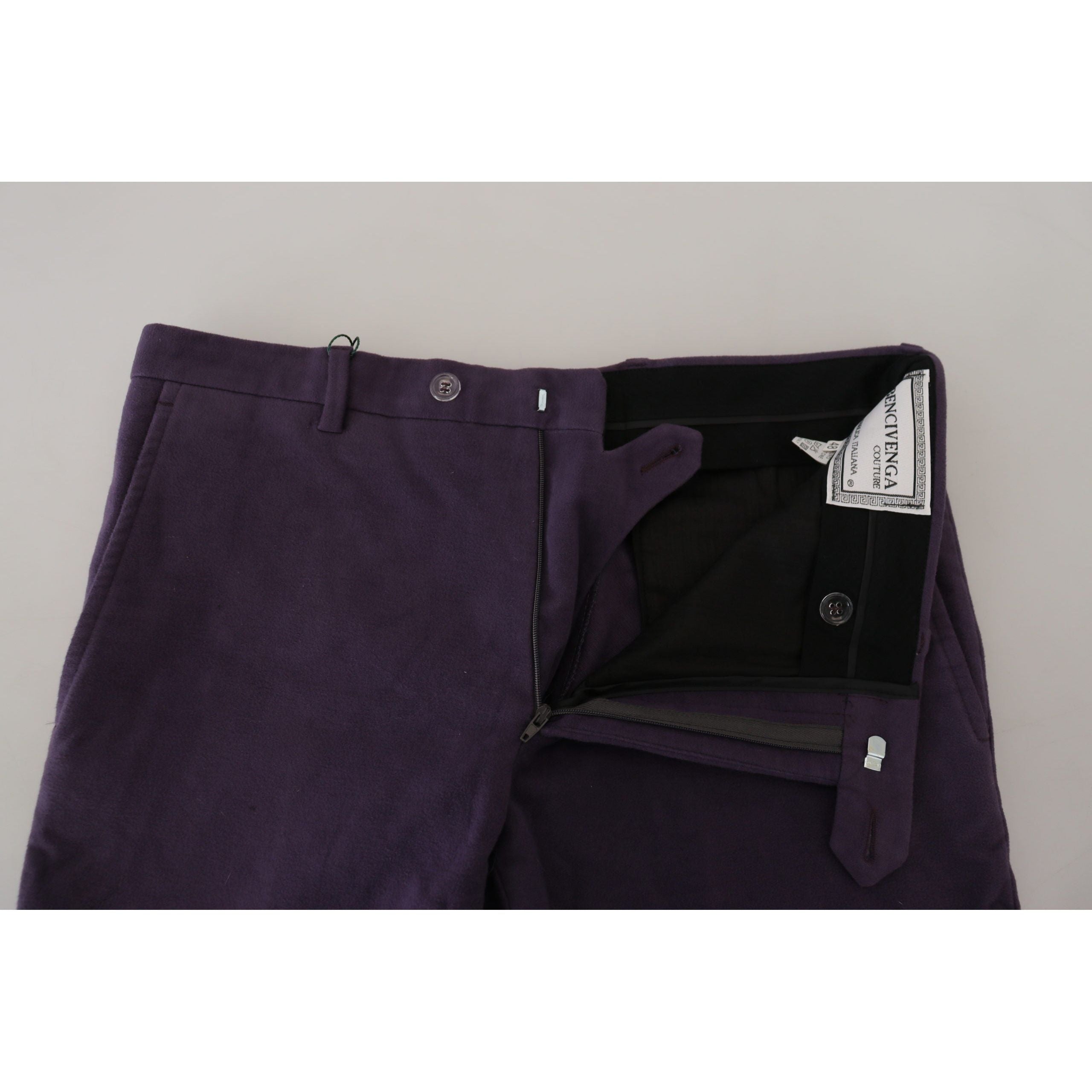BENCIVENGA Elegant Purple Cotton Trousers for Refined Style