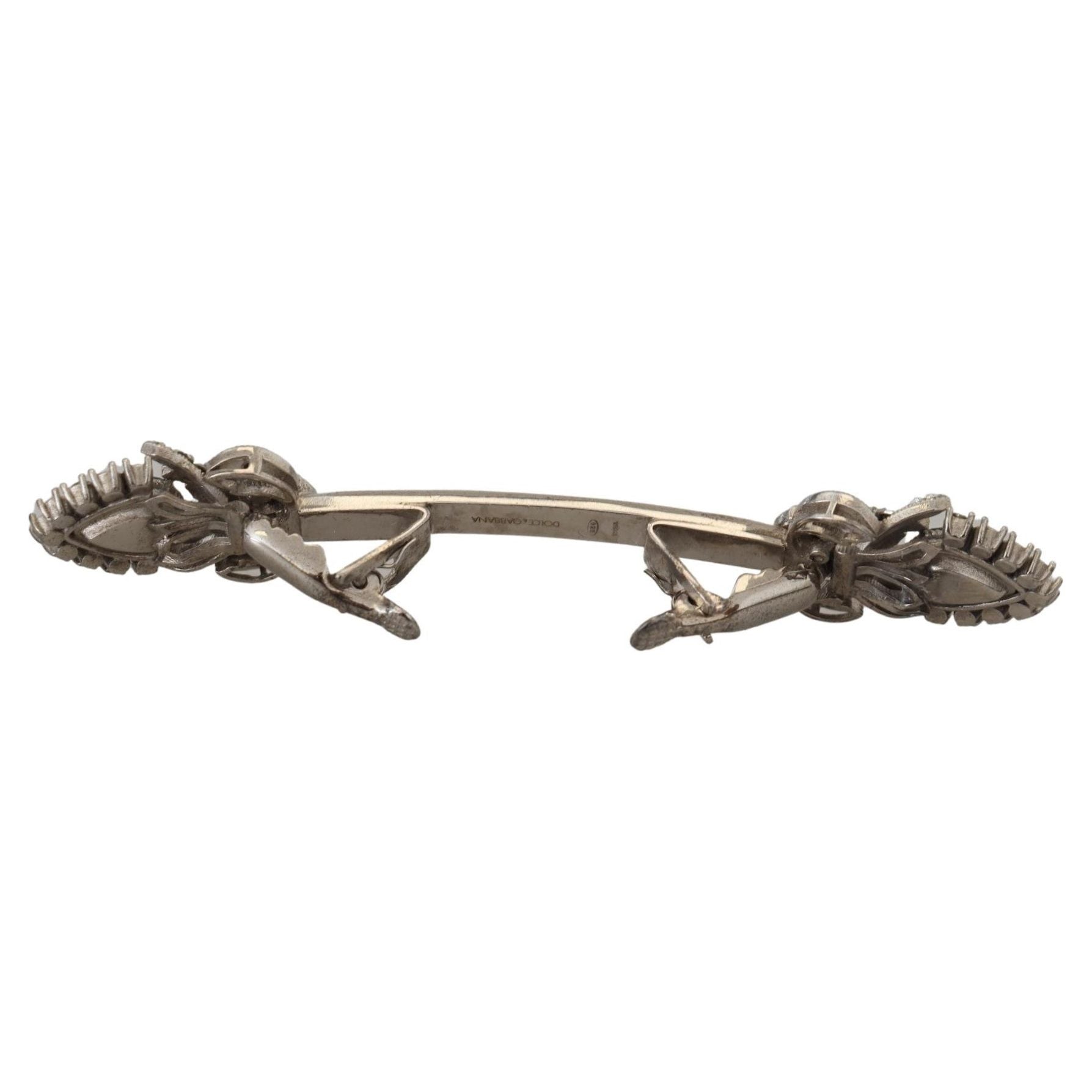 Dolce & Gabbana Clear Sterling Silver Glass Brooch