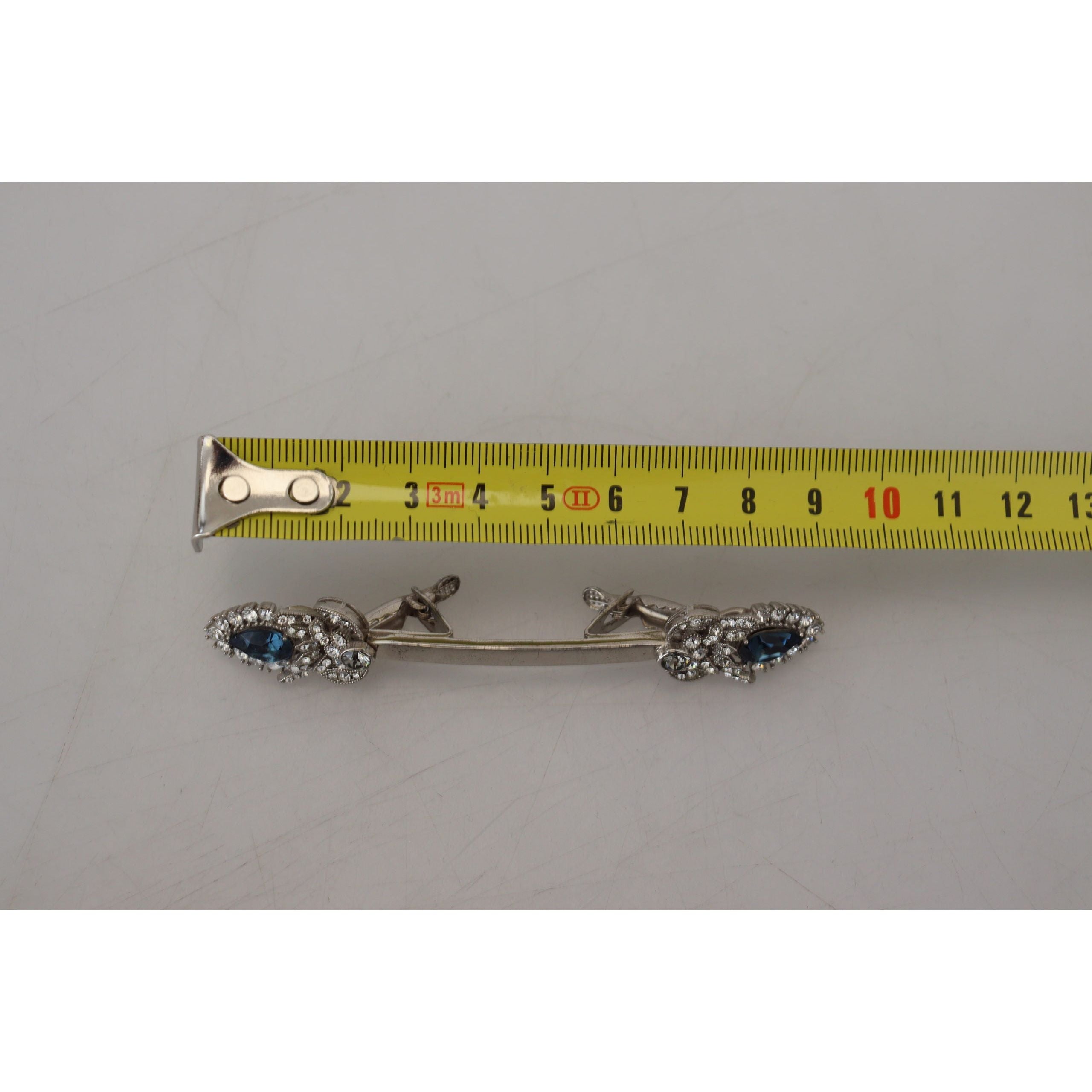 Dolce & Gabbana Clear Sterling Silver Glass Brooch