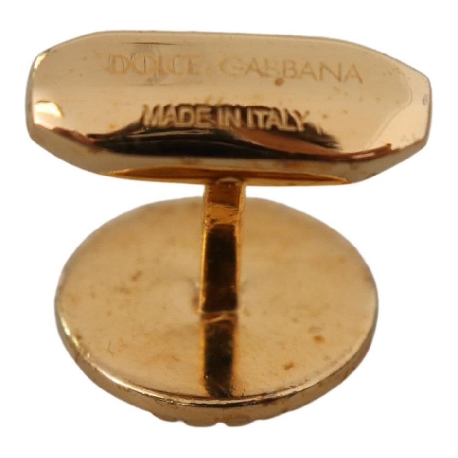 Dolce & Gabbana Gold Plated Brass Elegant Cufflinks