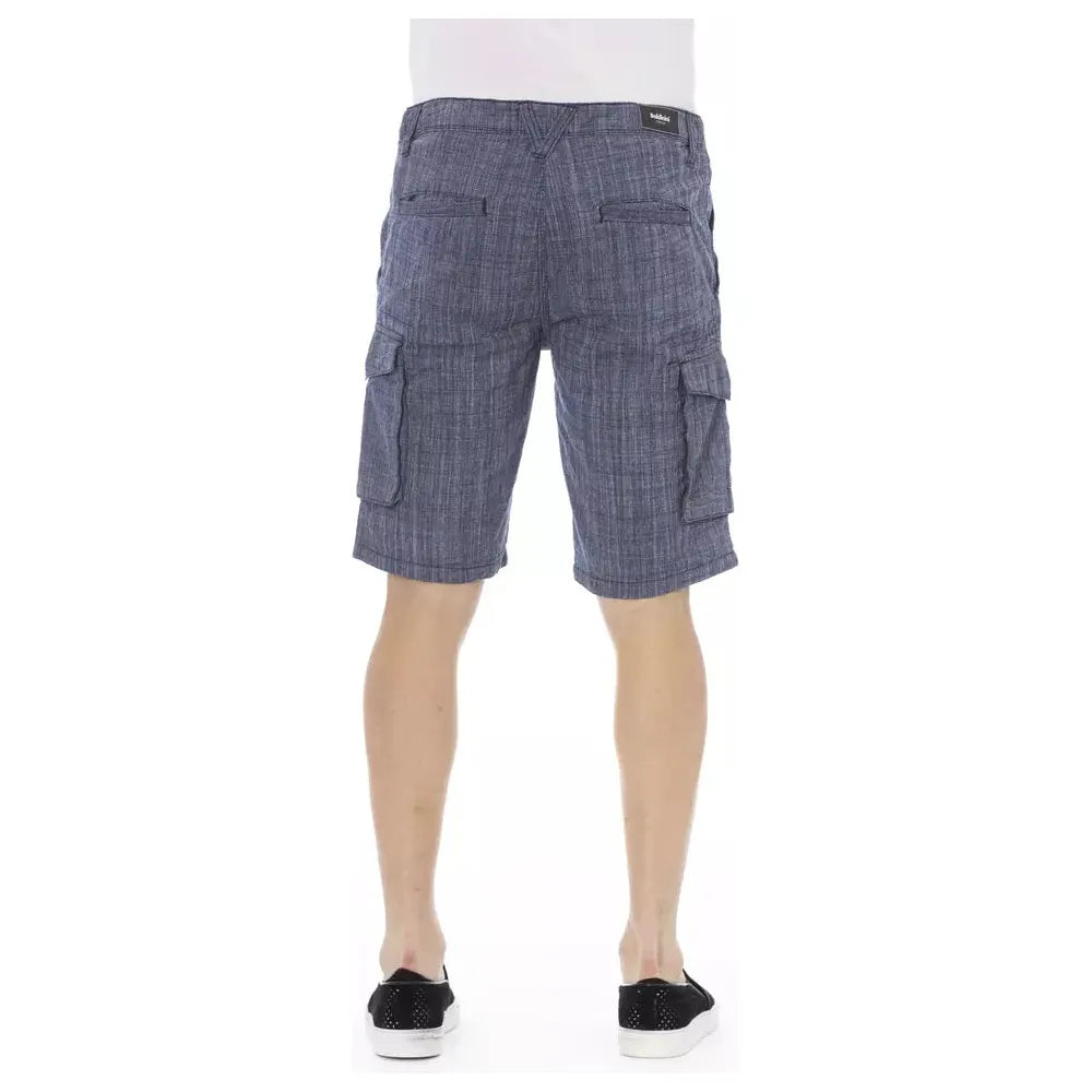 Baldinini Blue Cotton Cargo Short for Elevated Style