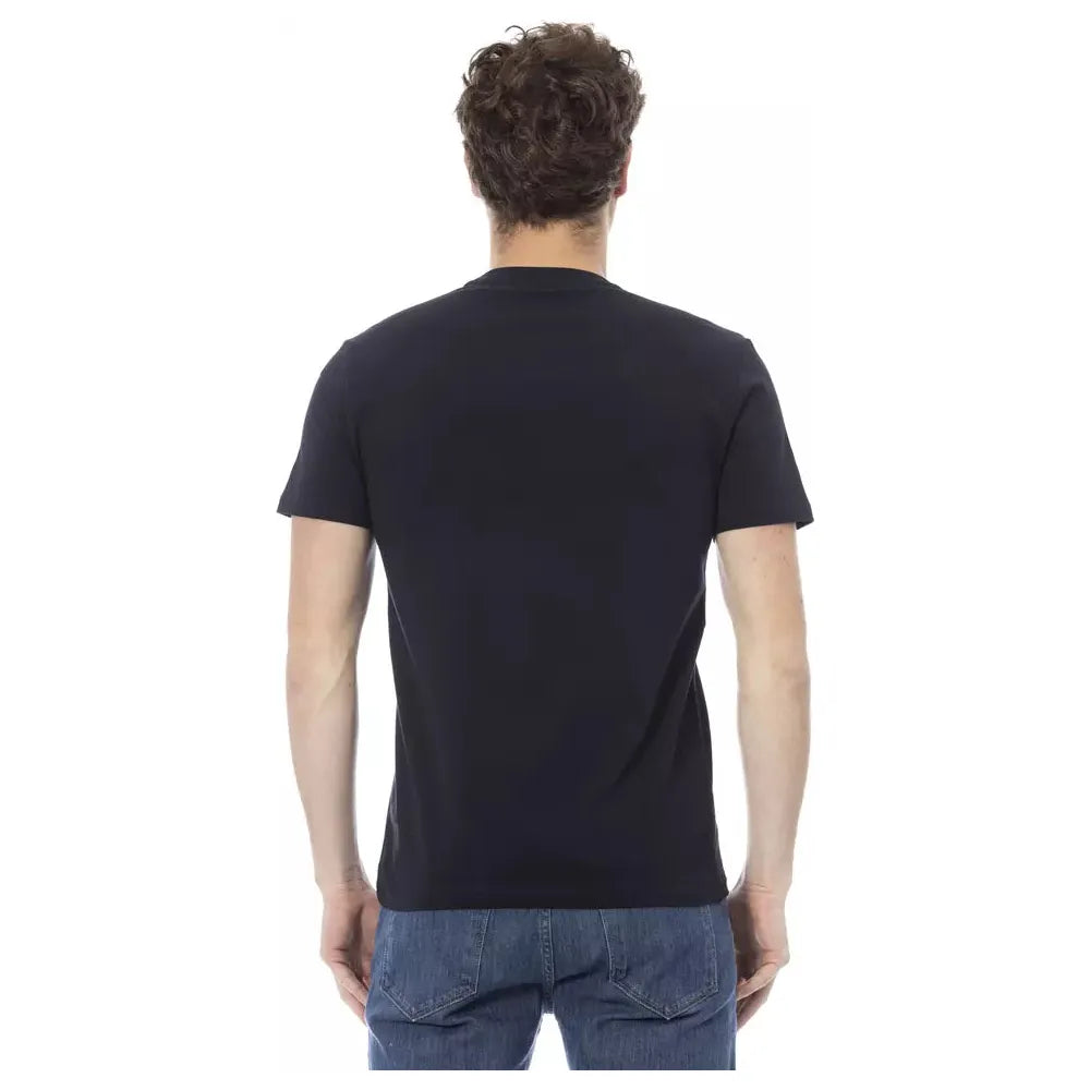 Baldinini Blue Cotton T-Shirt for Effortless Elegance