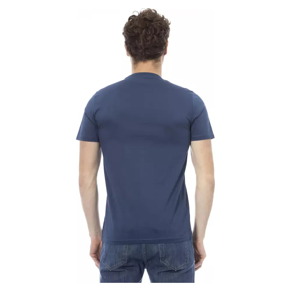 Baldinini Blue Cotton T-Shirt for Effortless Elegance