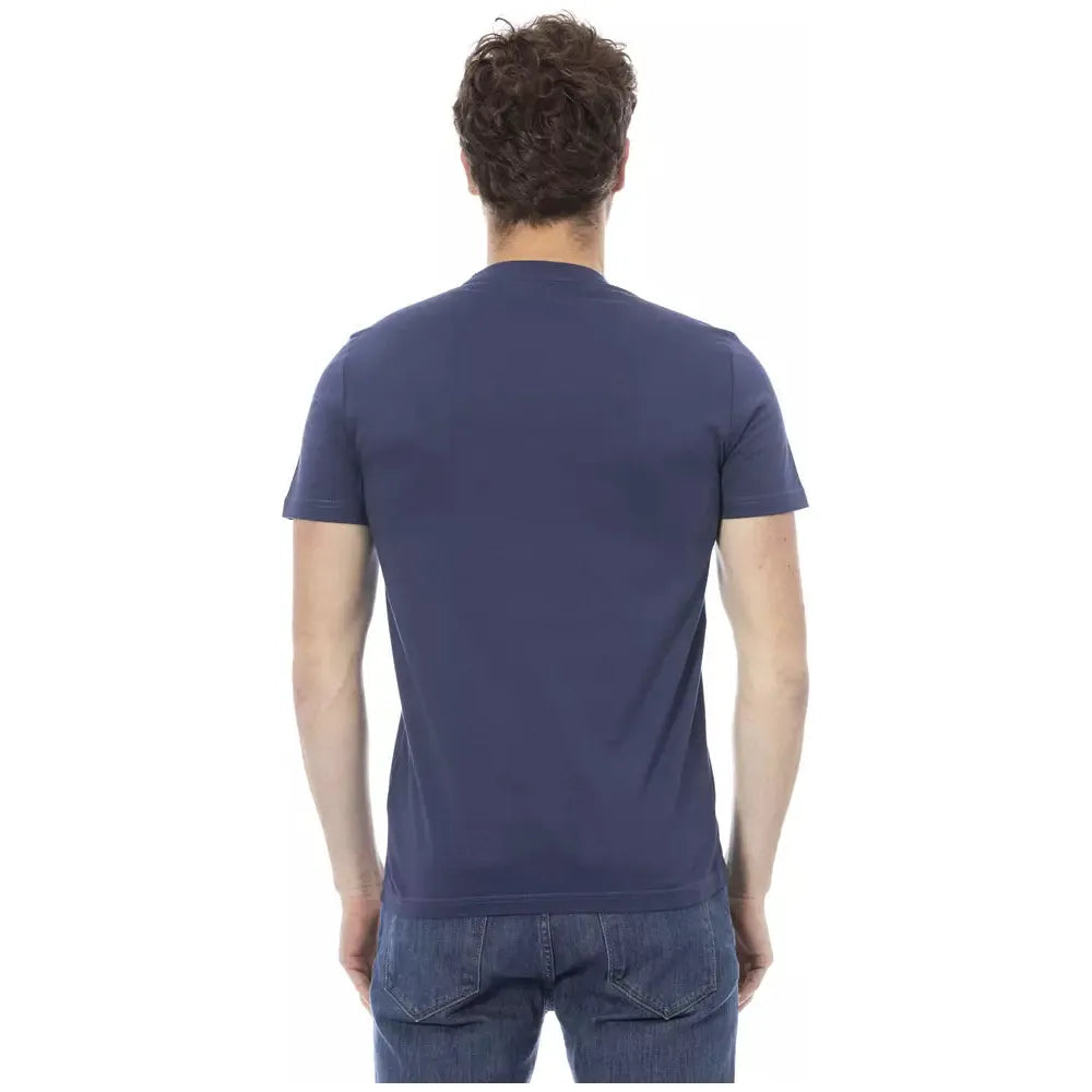 Baldinini Trend Blue Cotton T-Shirt for Elevated Style