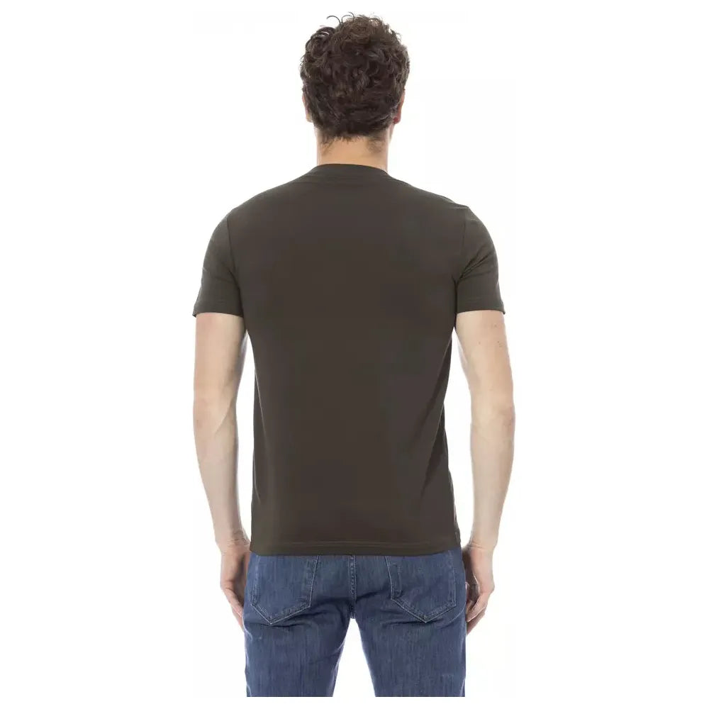 Baldinini Trend Green Cotton T-Shirt for Elevated Style