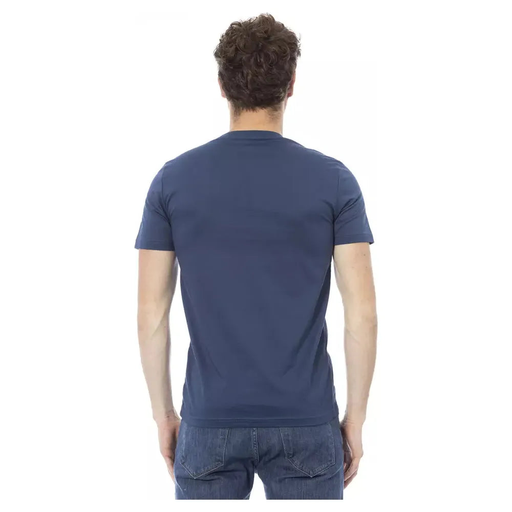Baldinini Trend Blue Cotton T-Shirt for Elevated Style