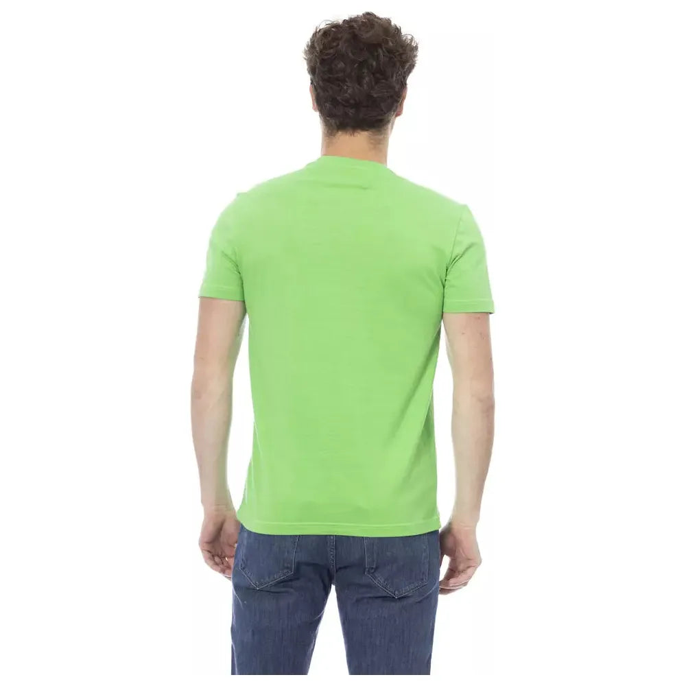 Baldinini Trend Green Cotton T-Shirt for Elevated Style