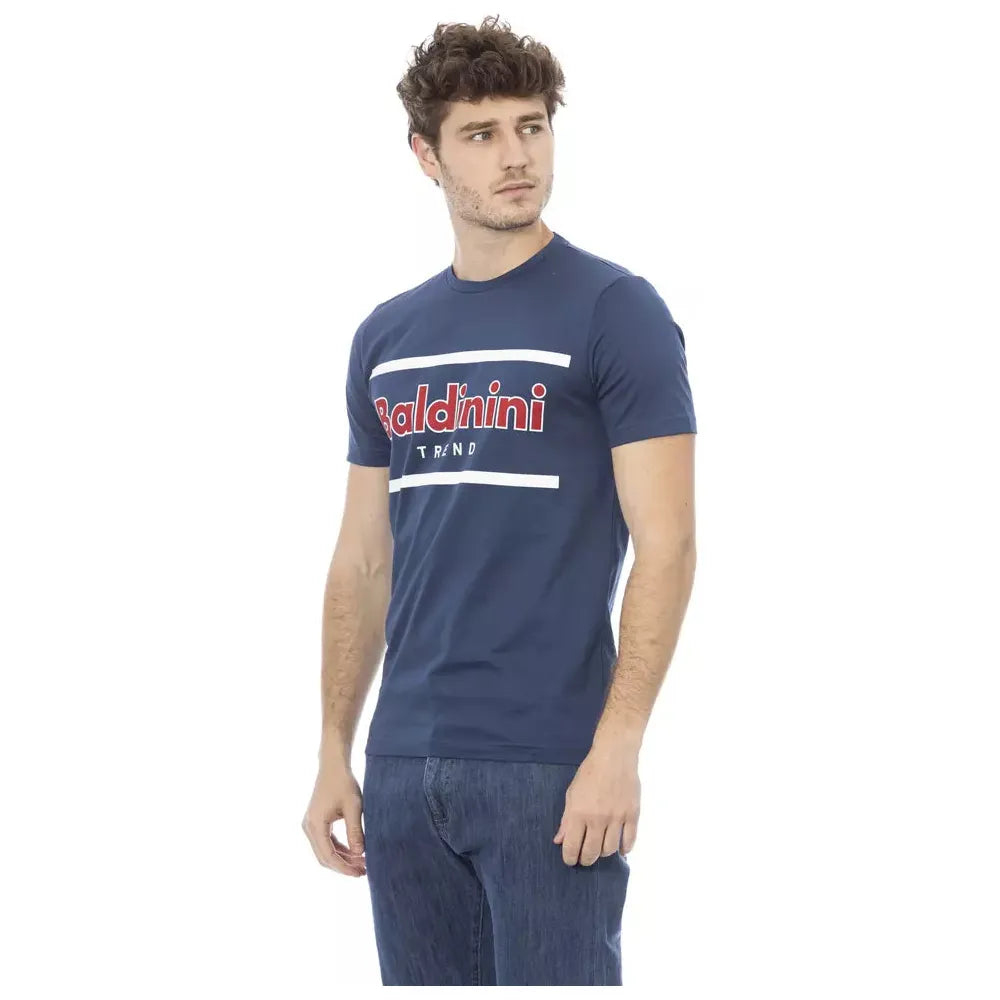 Baldinini Blue Cotton T-Shirt for Contemporary Elegance