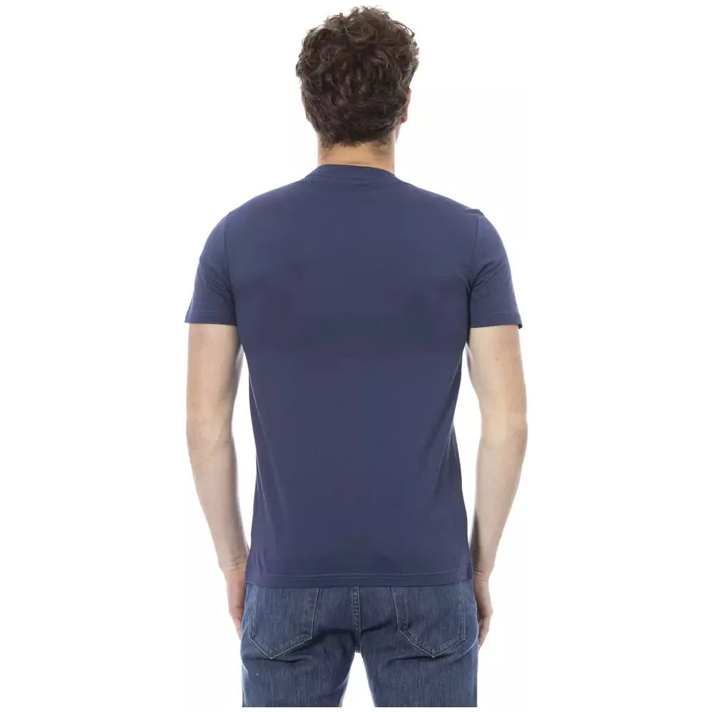 Baldinini Trend Blue Cotton T-Shirt for Effortless Elegance