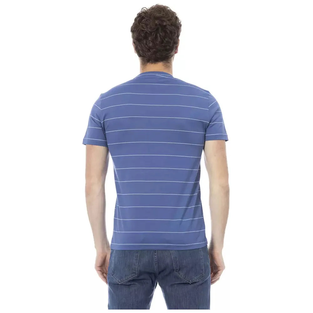 Baldinini Trend Blue Cotton T-Shirt for Effortless Elegance