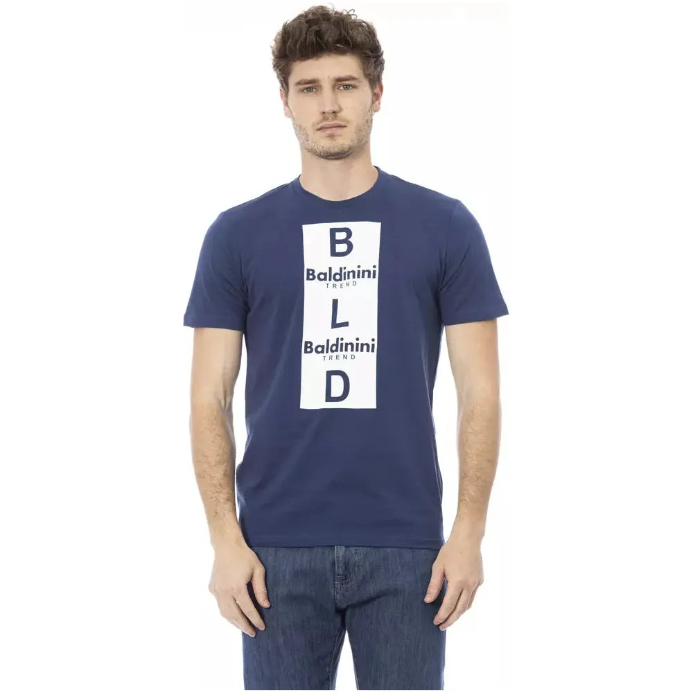 Baldinini Blue Cotton T-Shirt for Effortless Elegance