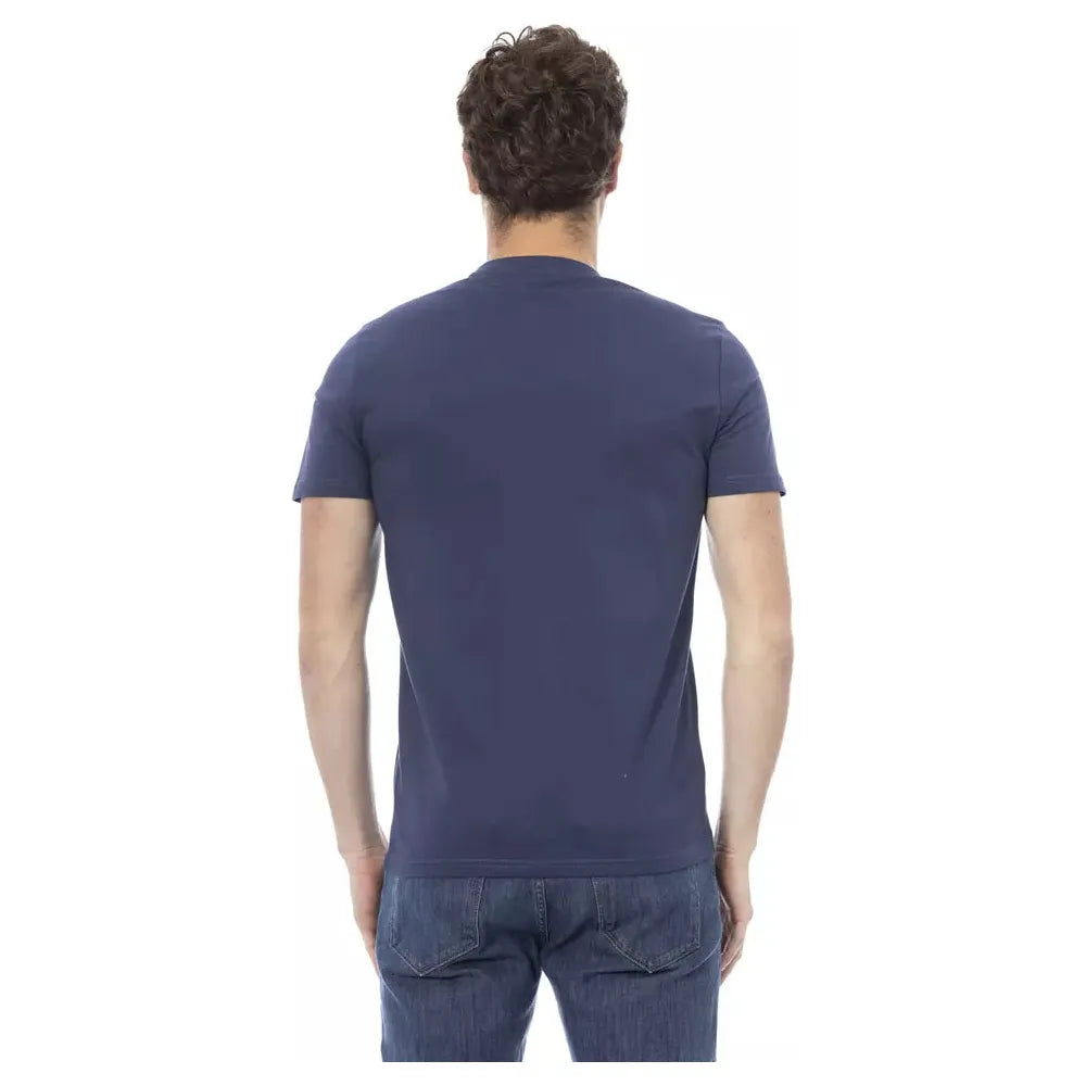 Baldinini Trend Blue Cotton T-Shirt for Elevated Style