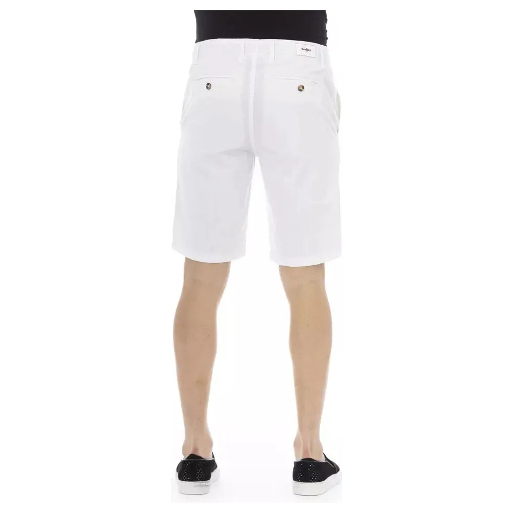Baldinini White Cotton Bermuda Short for Effortless Elegance