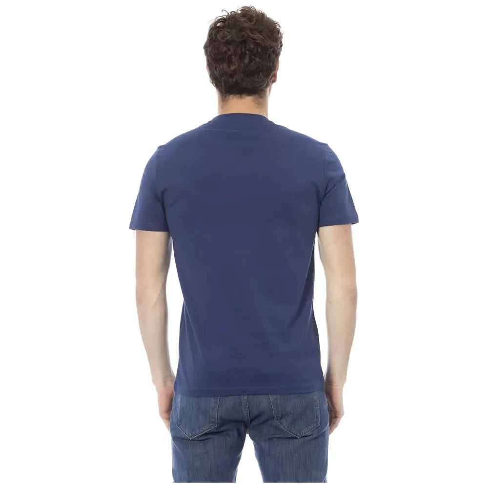 Baldinini Blue Cotton T-Shirt for Effortless Elegance